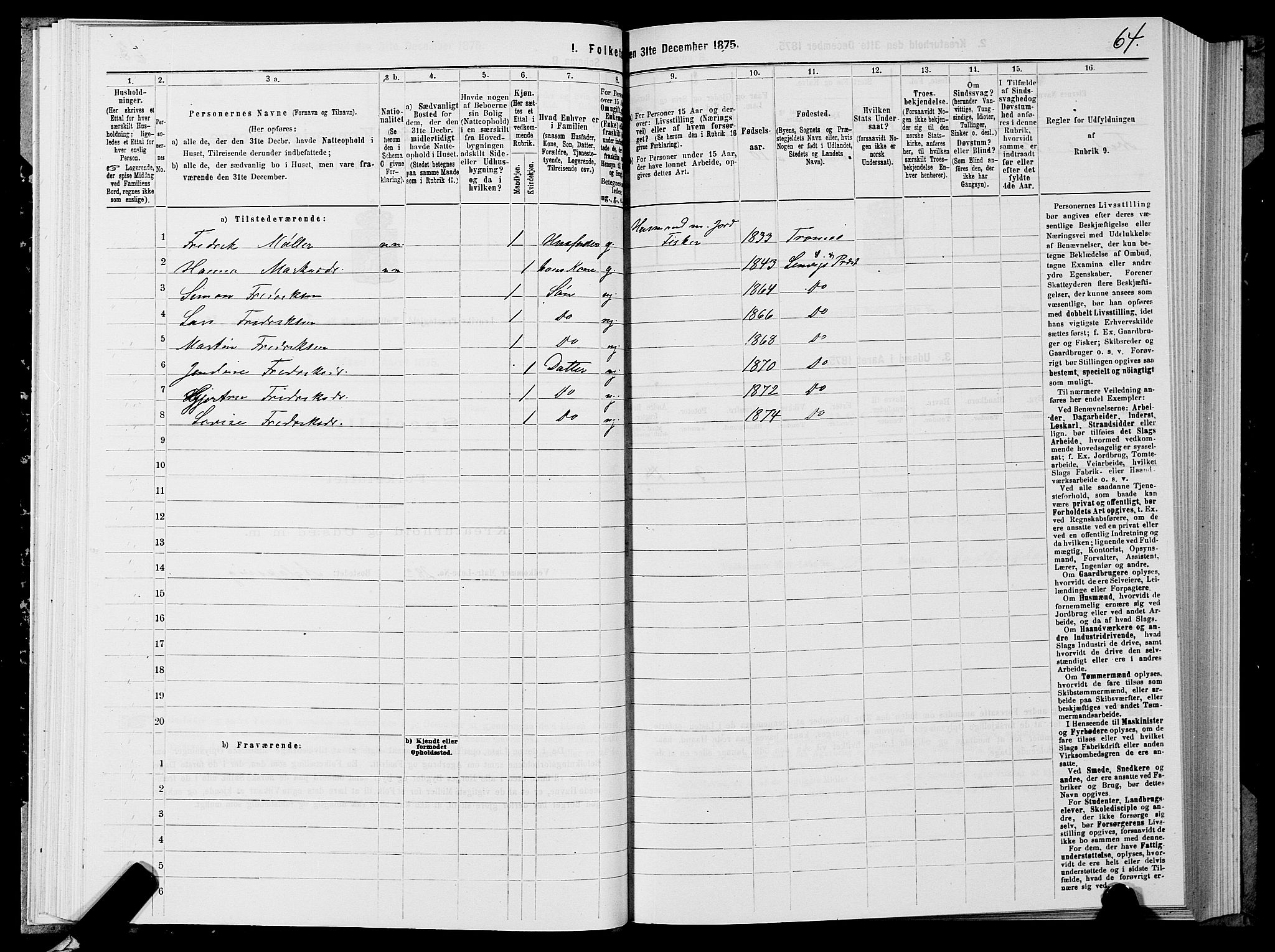 SATØ, 1875 census for 1931P Lenvik, 1875, p. 2064