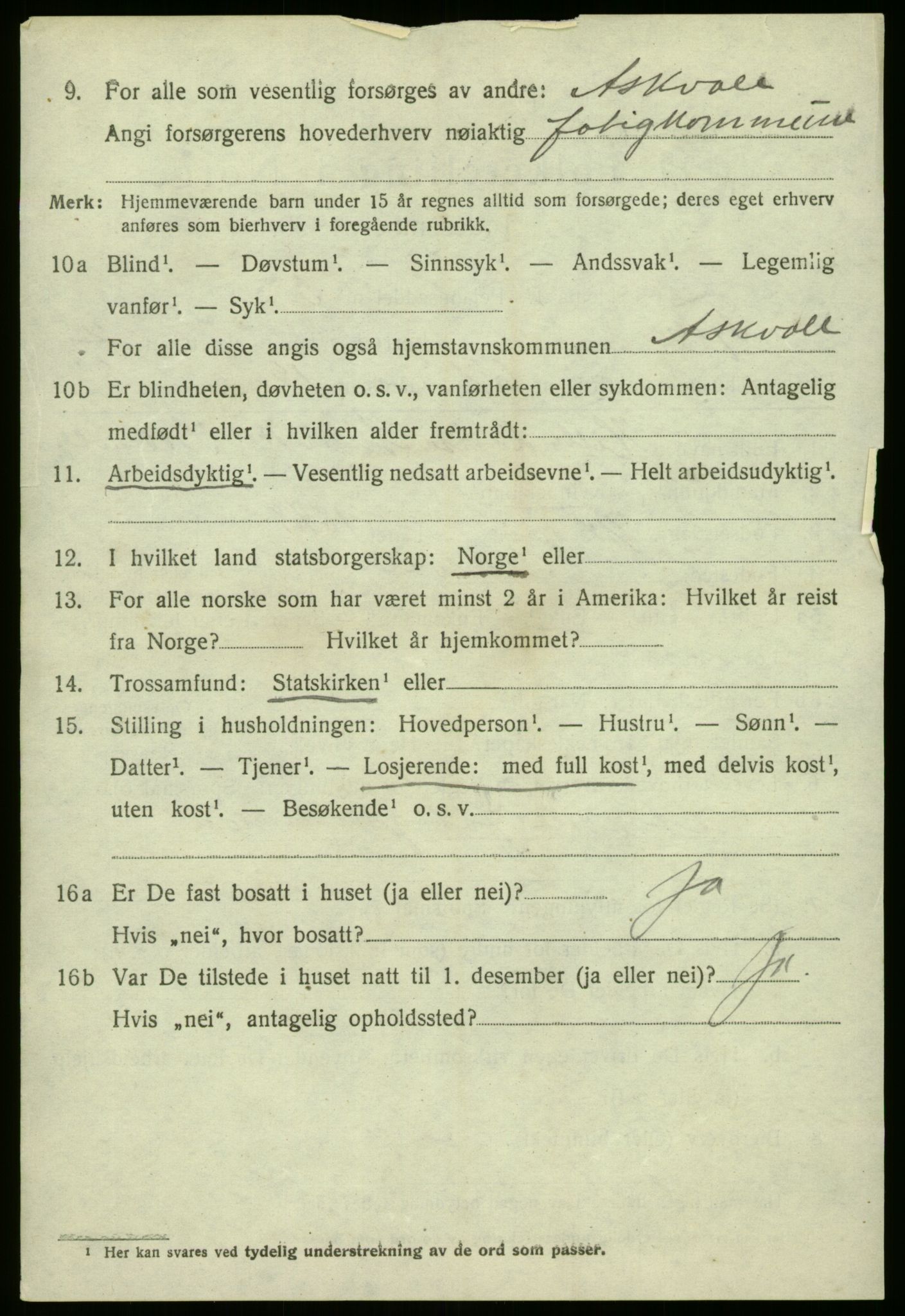 SAB, 1920 census for Fjaler, 1920, p. 2664