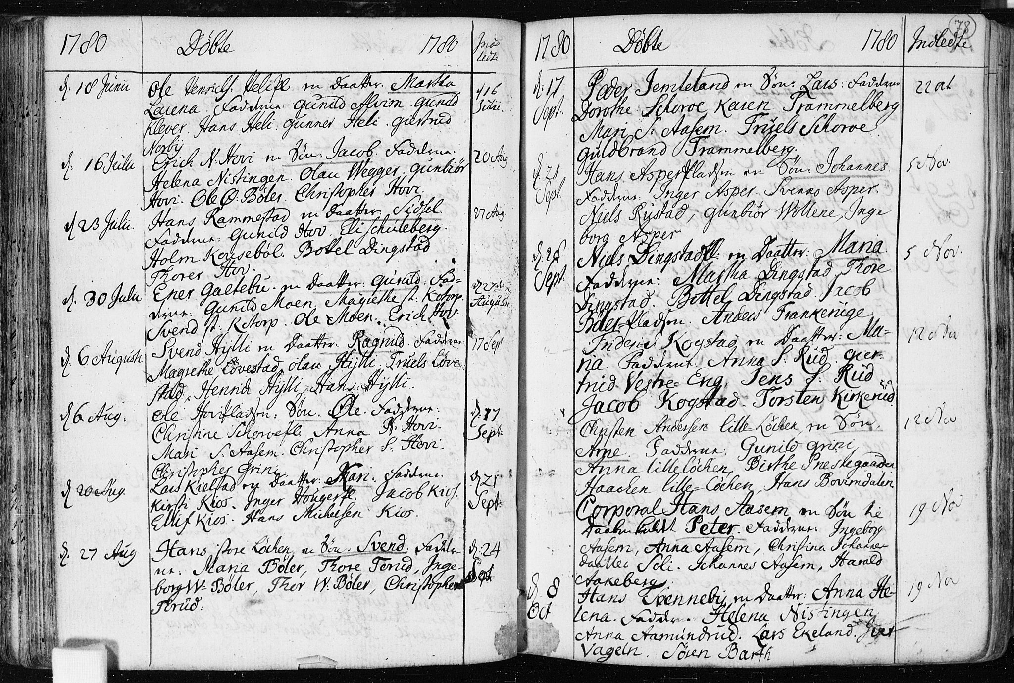 Spydeberg prestekontor Kirkebøker, SAO/A-10924/F/Fa/L0003: Parish register (official) no. I 3, 1778-1814, p. 78