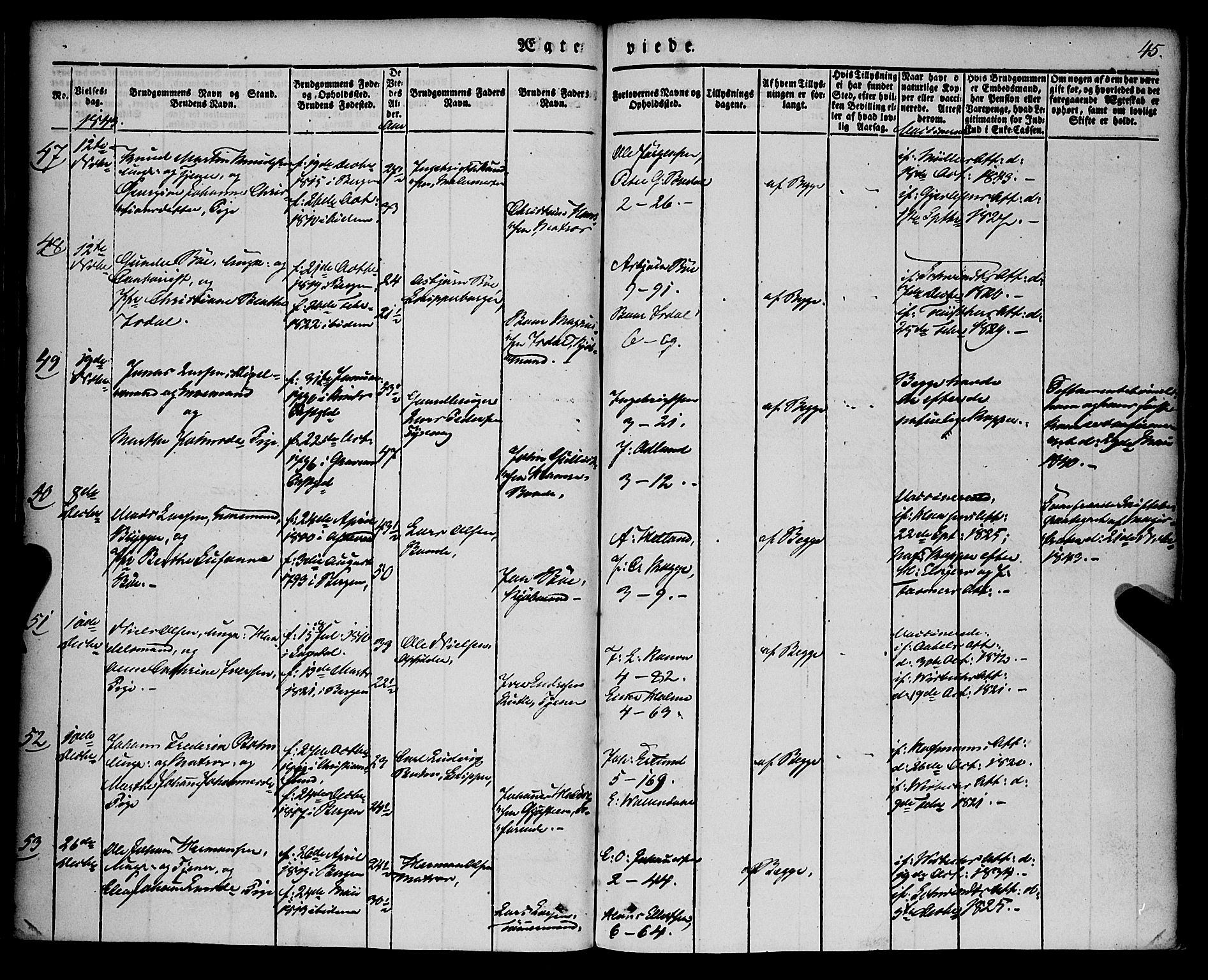 Nykirken Sokneprestembete, AV/SAB-A-77101/H/Haa/L0031: Parish register (official) no. D 1, 1834-1861, p. 45