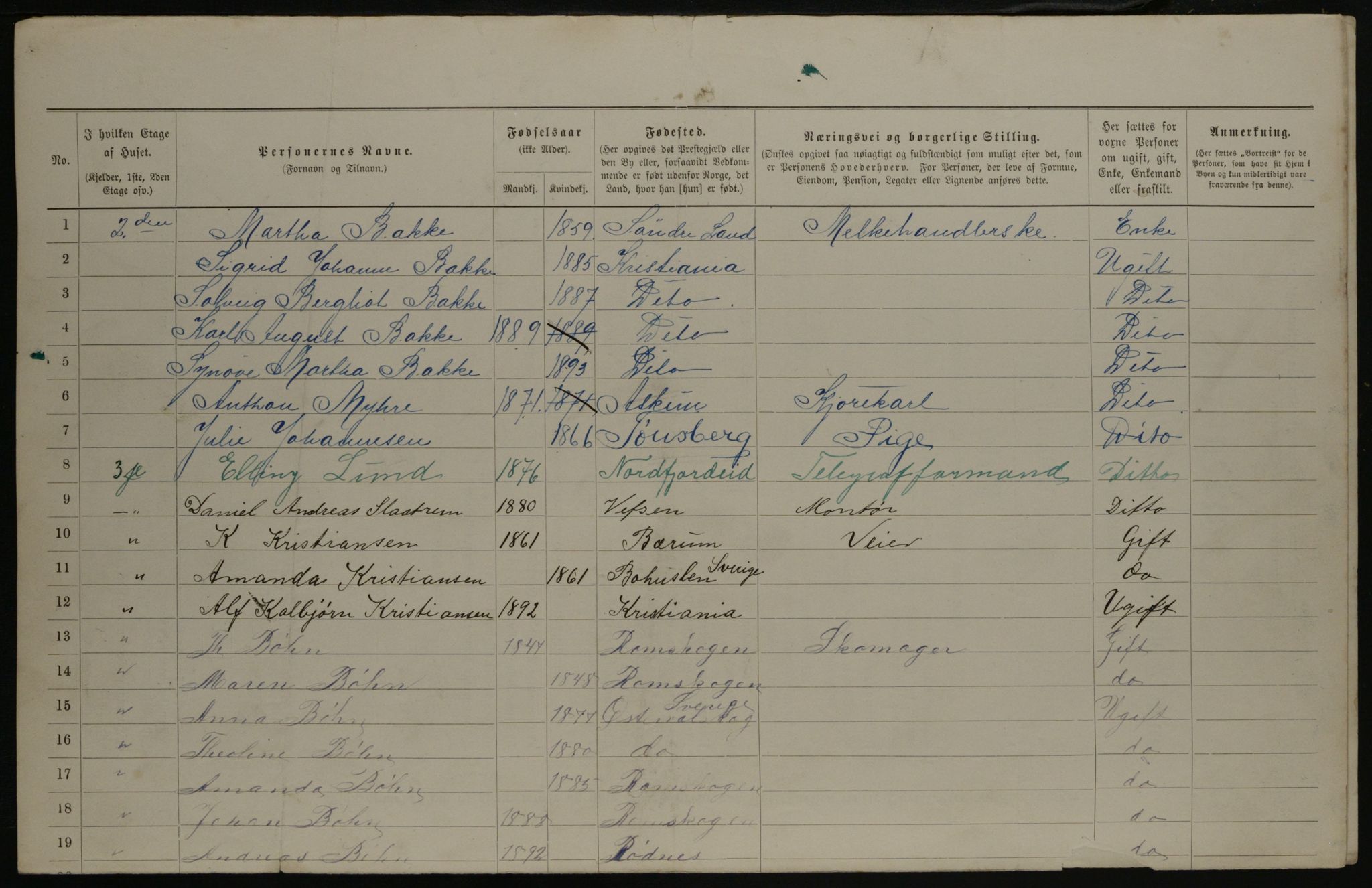 OBA, Municipal Census 1901 for Kristiania, 1901, p. 17579