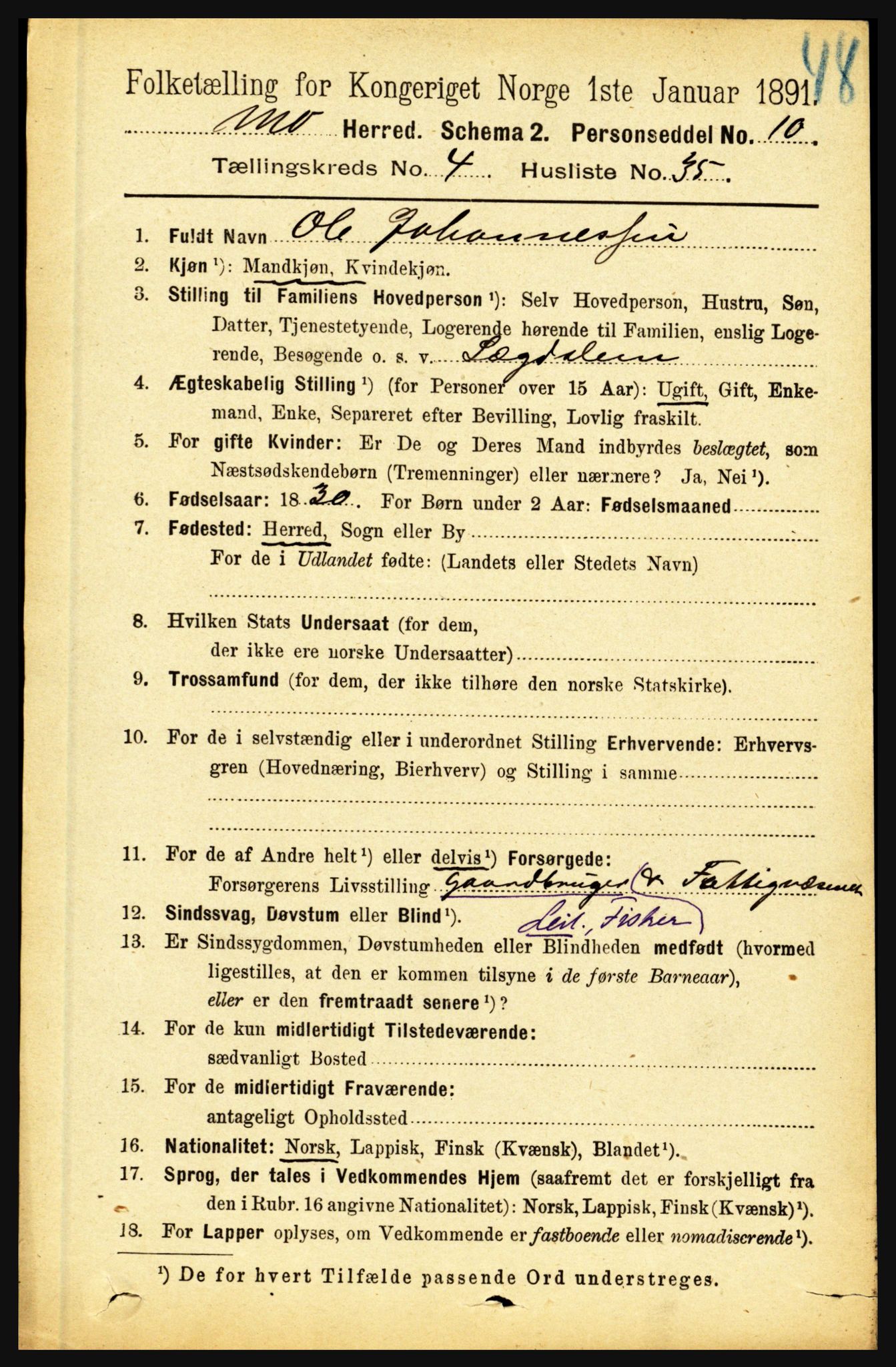 RA, 1891 census for 1833 Mo, 1891, p. 1868