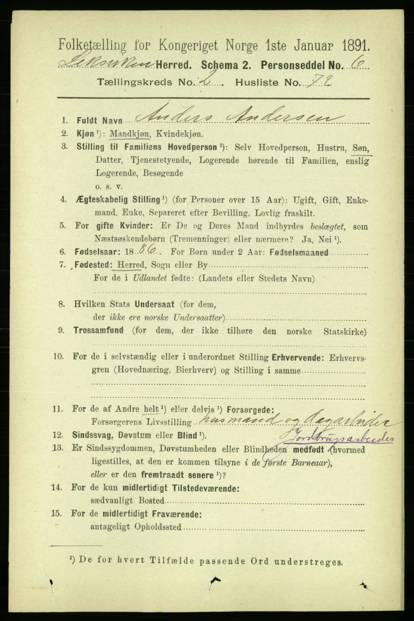 RA, 1891 census for 1718 Leksvik, 1891, p. 1088