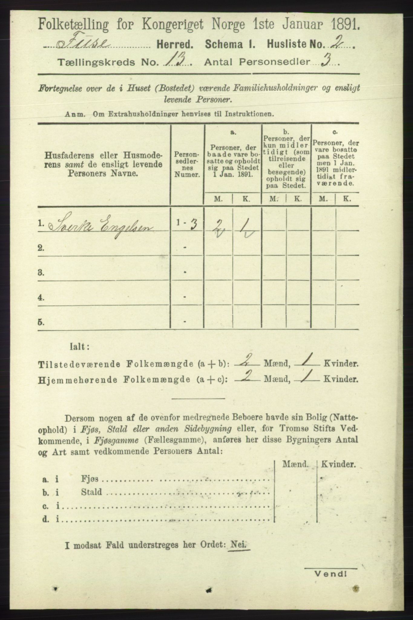 RA, 1891 census for 1241 Fusa, 1891, p. 2793