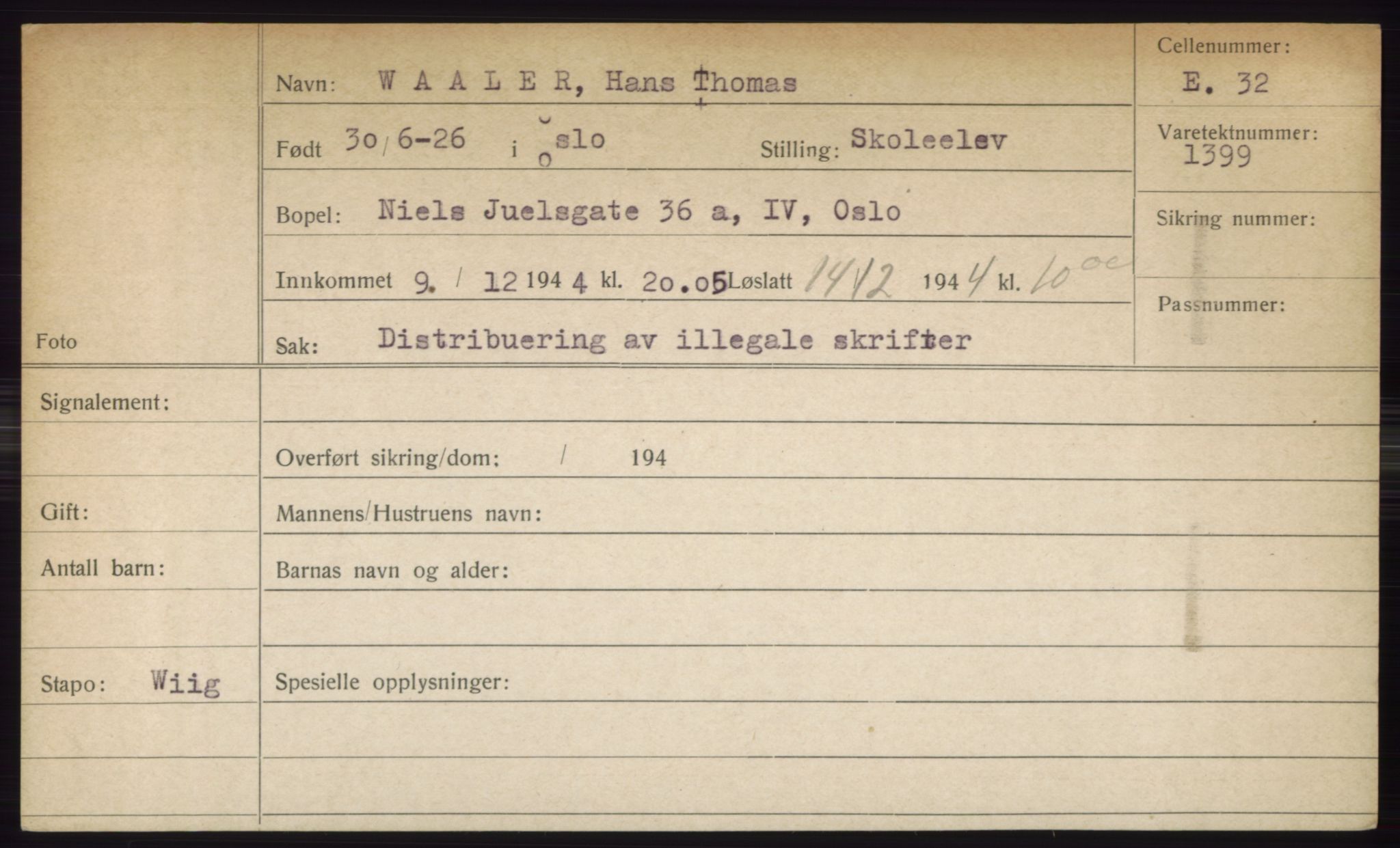 Statspolitiet - Hovedkontoret / Osloavdelingen, AV/RA-S-1329/C/Ck/Cke/L0005: Fangeregister; etternavn S - Å, 1941-1945, p. 683