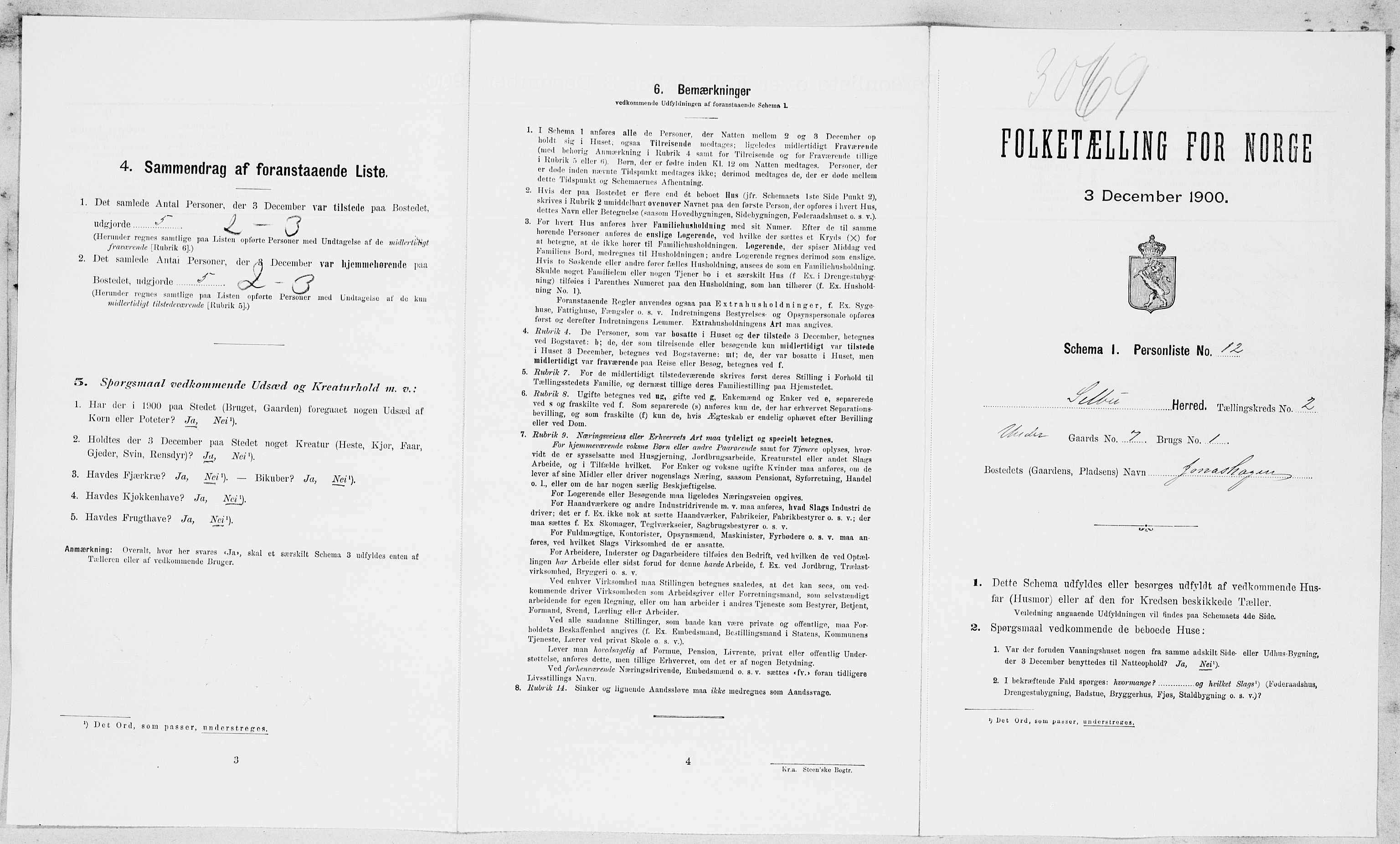 SAT, 1900 census for Selbu, 1900, p. 96