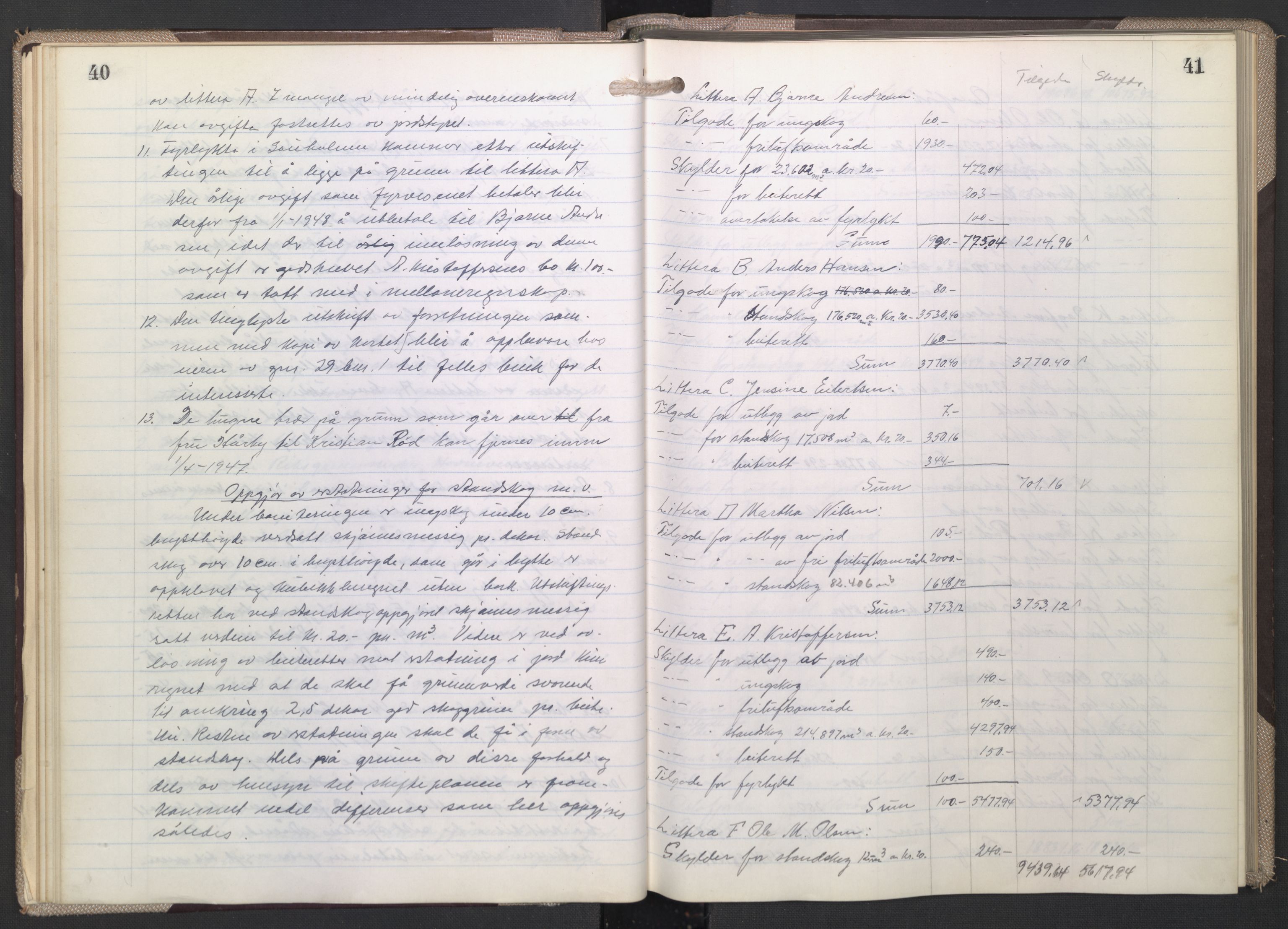 Østfold jordskifterett, AV/SAO-A-10240/F/Fc/L0008: Forhandlingsprotokoller, 1947-1950, p. 40-41