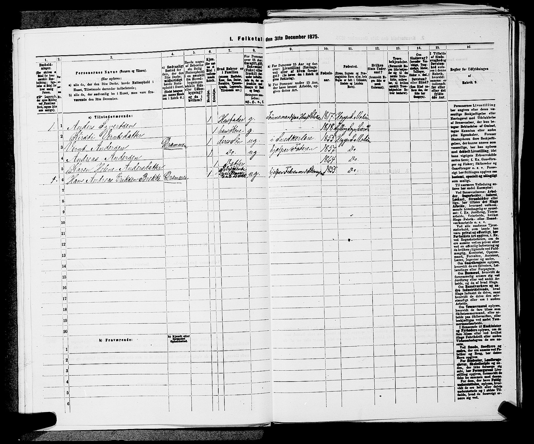 SAKO, 1875 census for 0623P Modum, 1875, p. 323