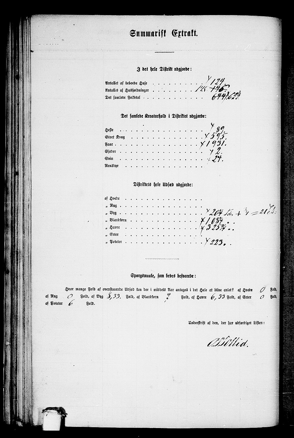 RA, 1865 census for Vestnes, 1865, p. 61