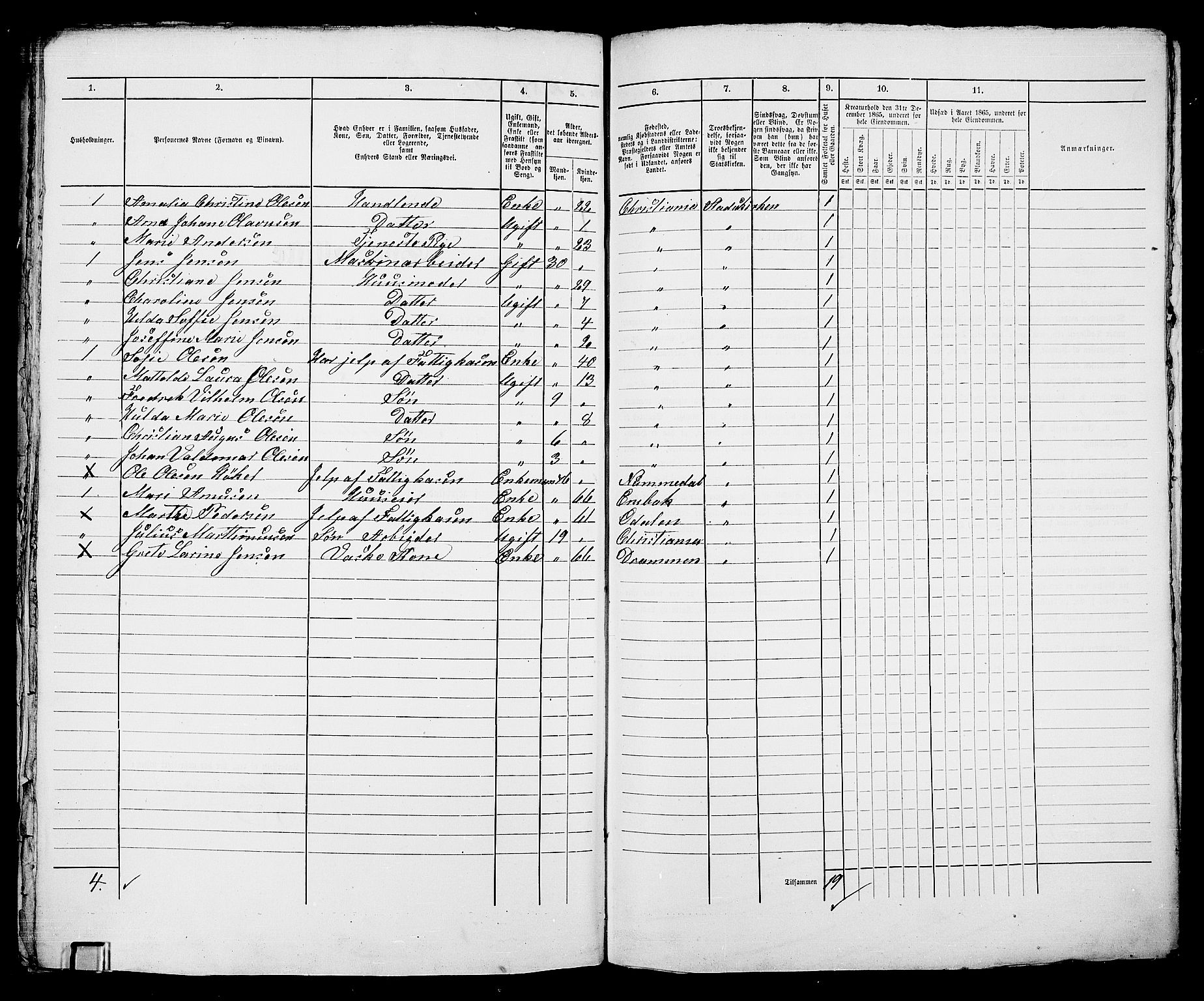 RA, 1865 census for Kristiania, 1865, p. 2985