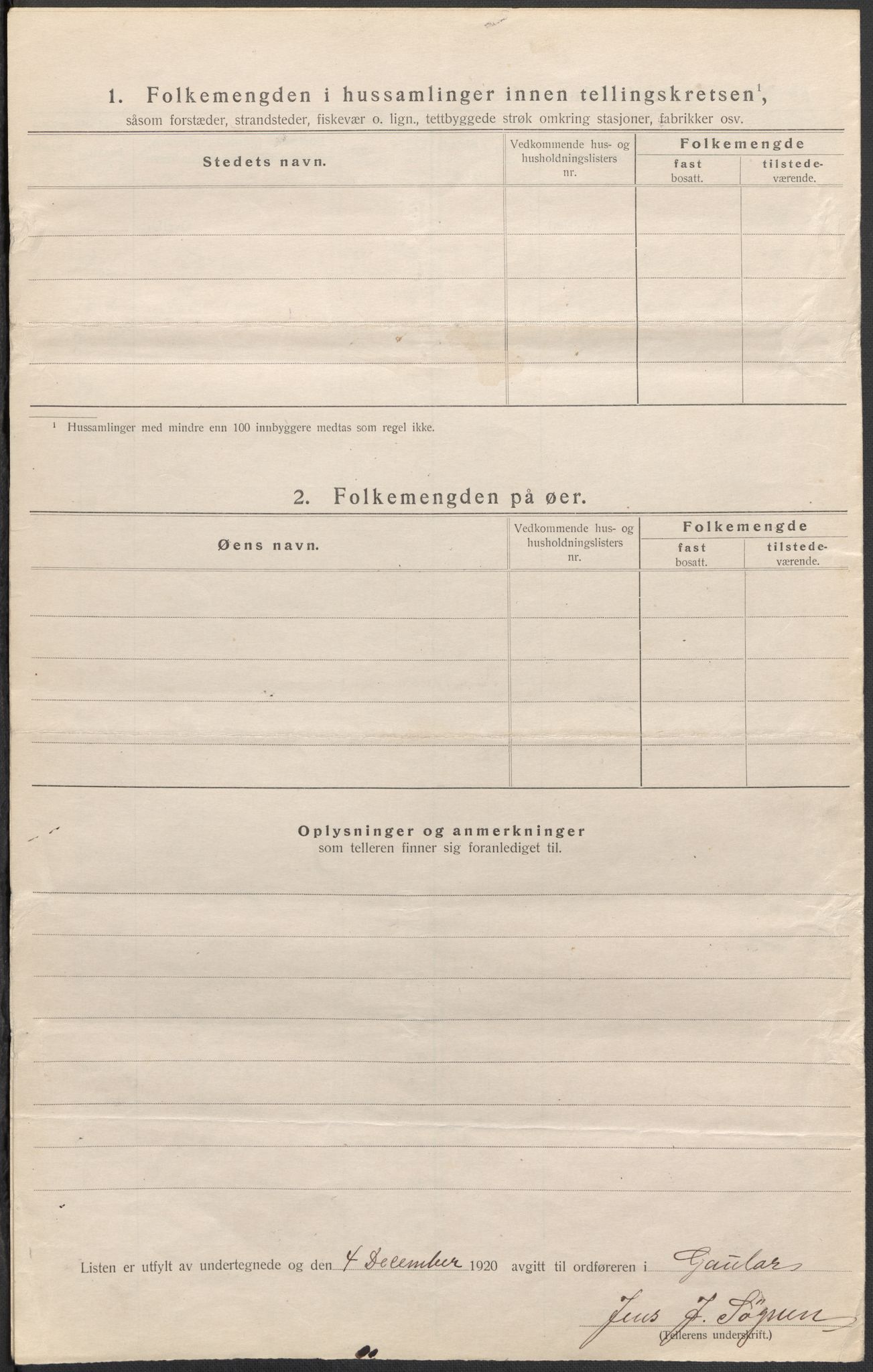 SAB, 1920 census for Gaular, 1920, p. 39