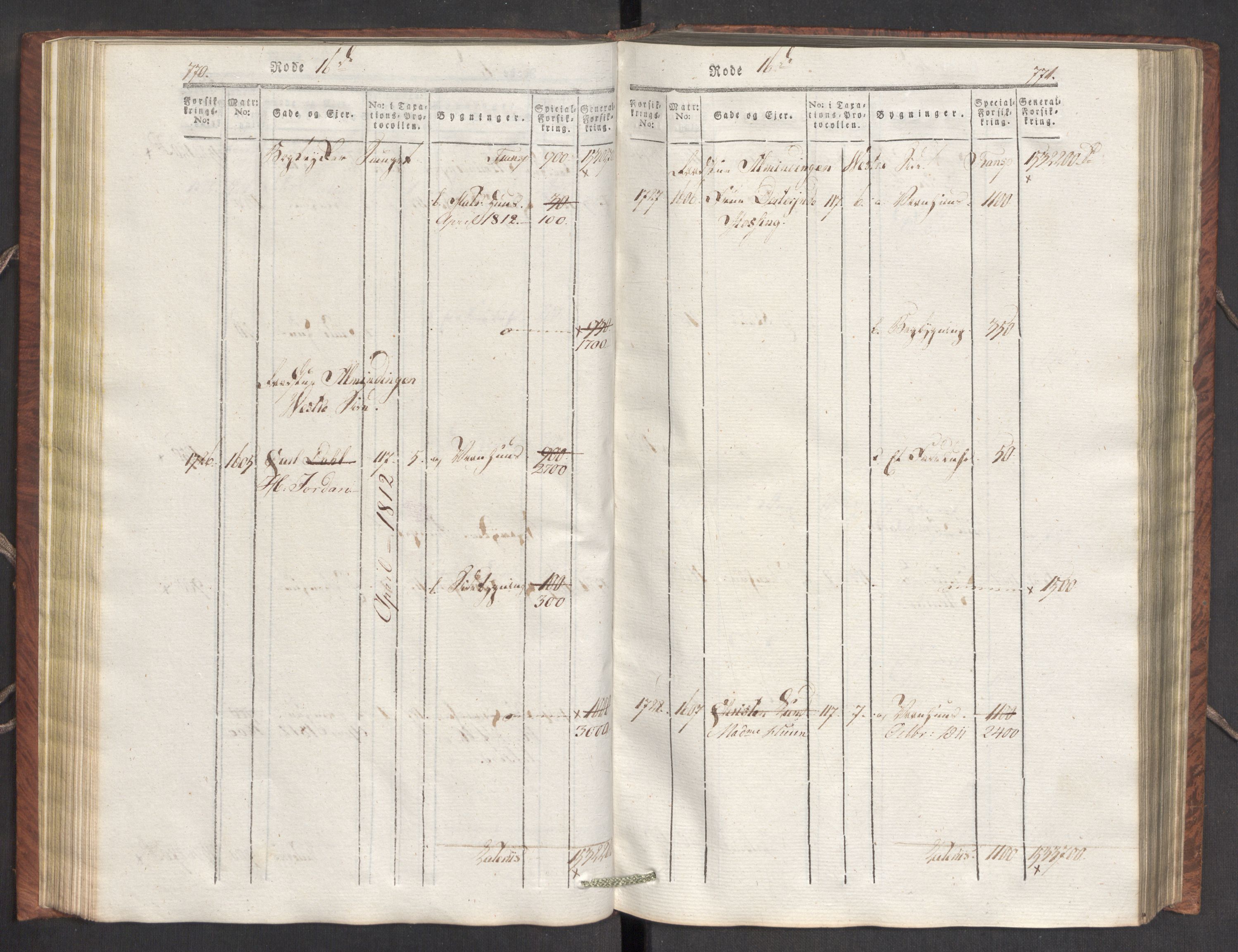 Kommersekollegiet, Brannforsikringskontoret 1767-1814, AV/RA-EA-5458/F/Fa/L0007/0002: Bergen / Branntakstprotokoll, 1807-1817, p. 770-771