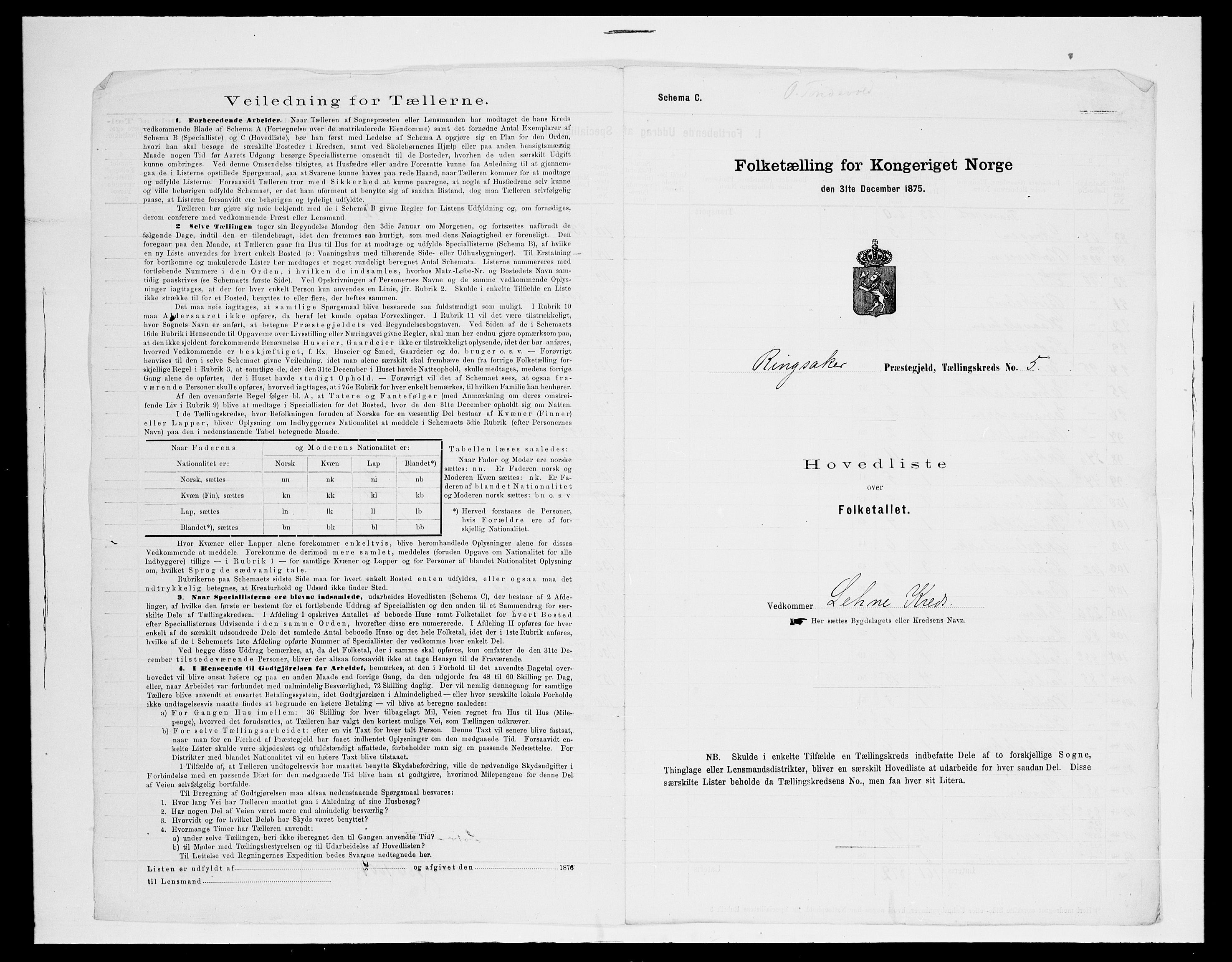 SAH, 1875 census for 0412P Ringsaker, 1875, p. 48