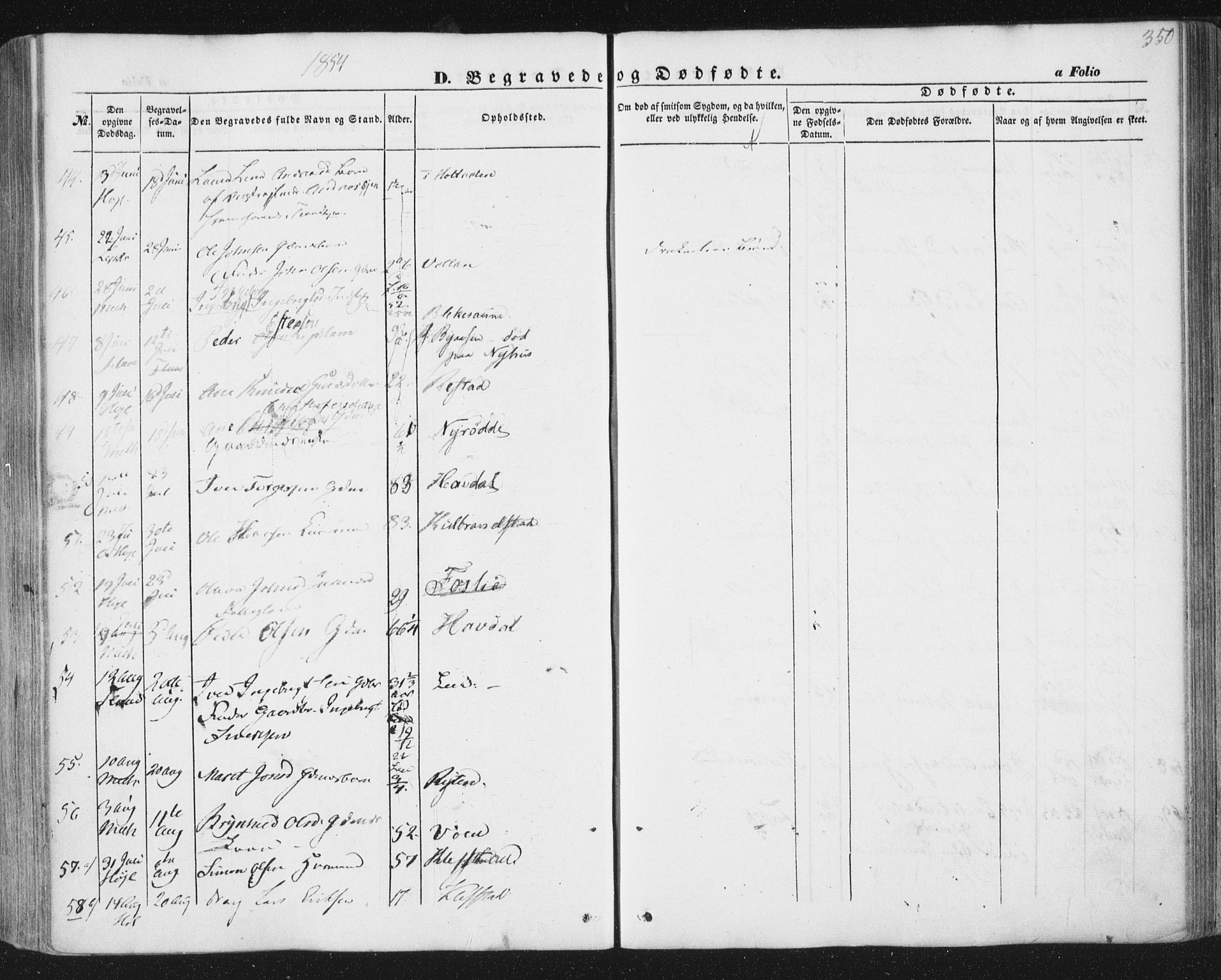 Ministerialprotokoller, klokkerbøker og fødselsregistre - Sør-Trøndelag, AV/SAT-A-1456/691/L1076: Parish register (official) no. 691A08, 1852-1861, p. 350