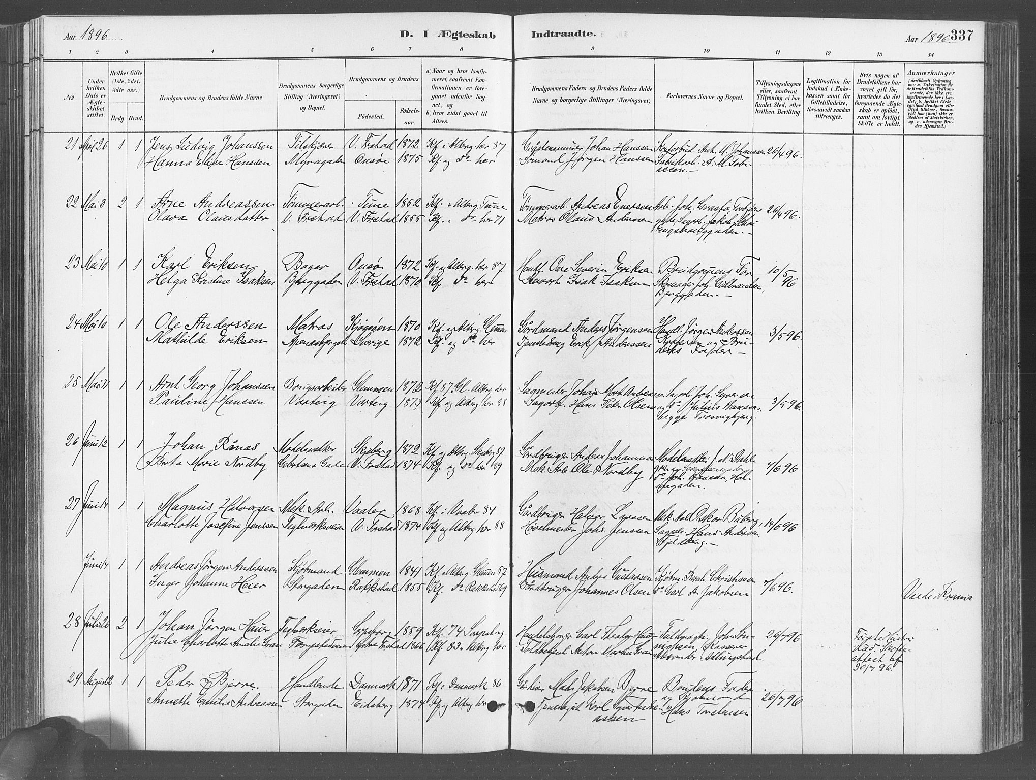 Fredrikstad domkirkes prestekontor Kirkebøker, SAO/A-10906/G/Ga/L0003: Parish register (copy) no. 3, 1880-1900, p. 337