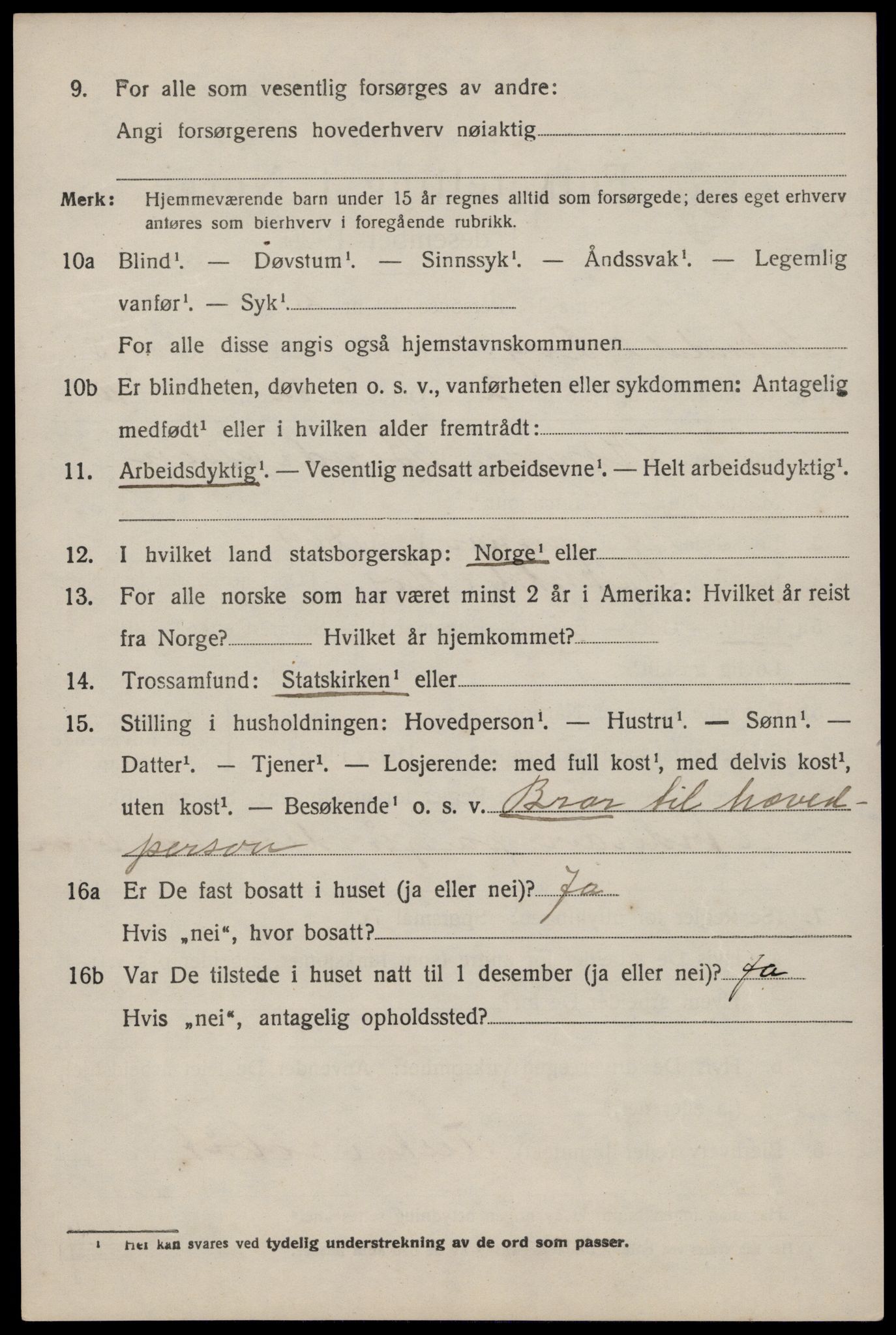 SAST, 1920 census for Sokndal, 1920, p. 5726