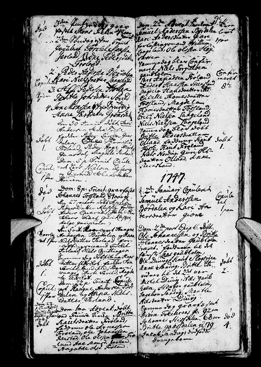 Os sokneprestembete, SAB/A-99929: Parish register (official) no. A 4, 1669-1760, p. 95