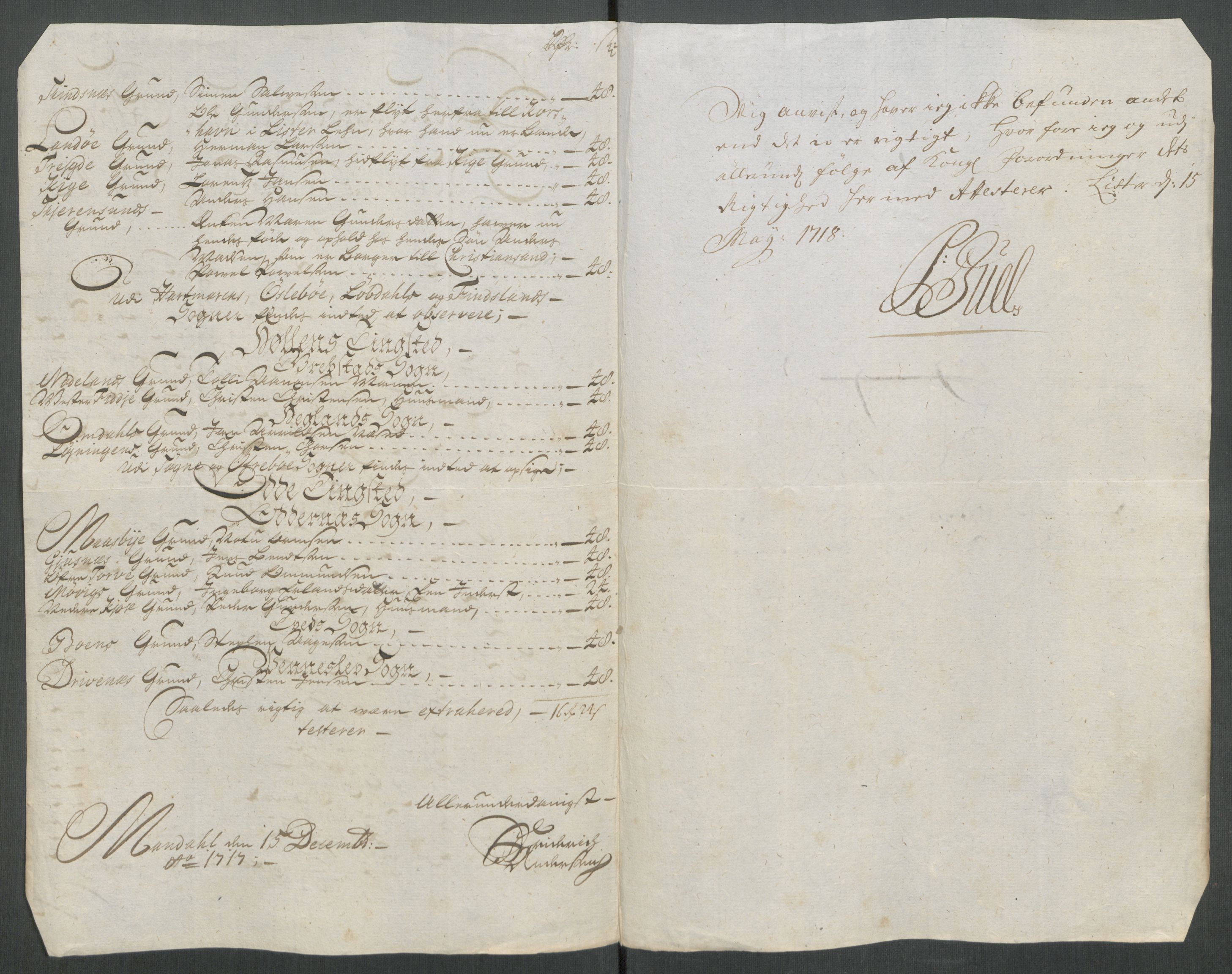 Rentekammeret inntil 1814, Reviderte regnskaper, Fogderegnskap, AV/RA-EA-4092/R43/L2561: Fogderegnskap Lista og Mandal, 1717, p. 74