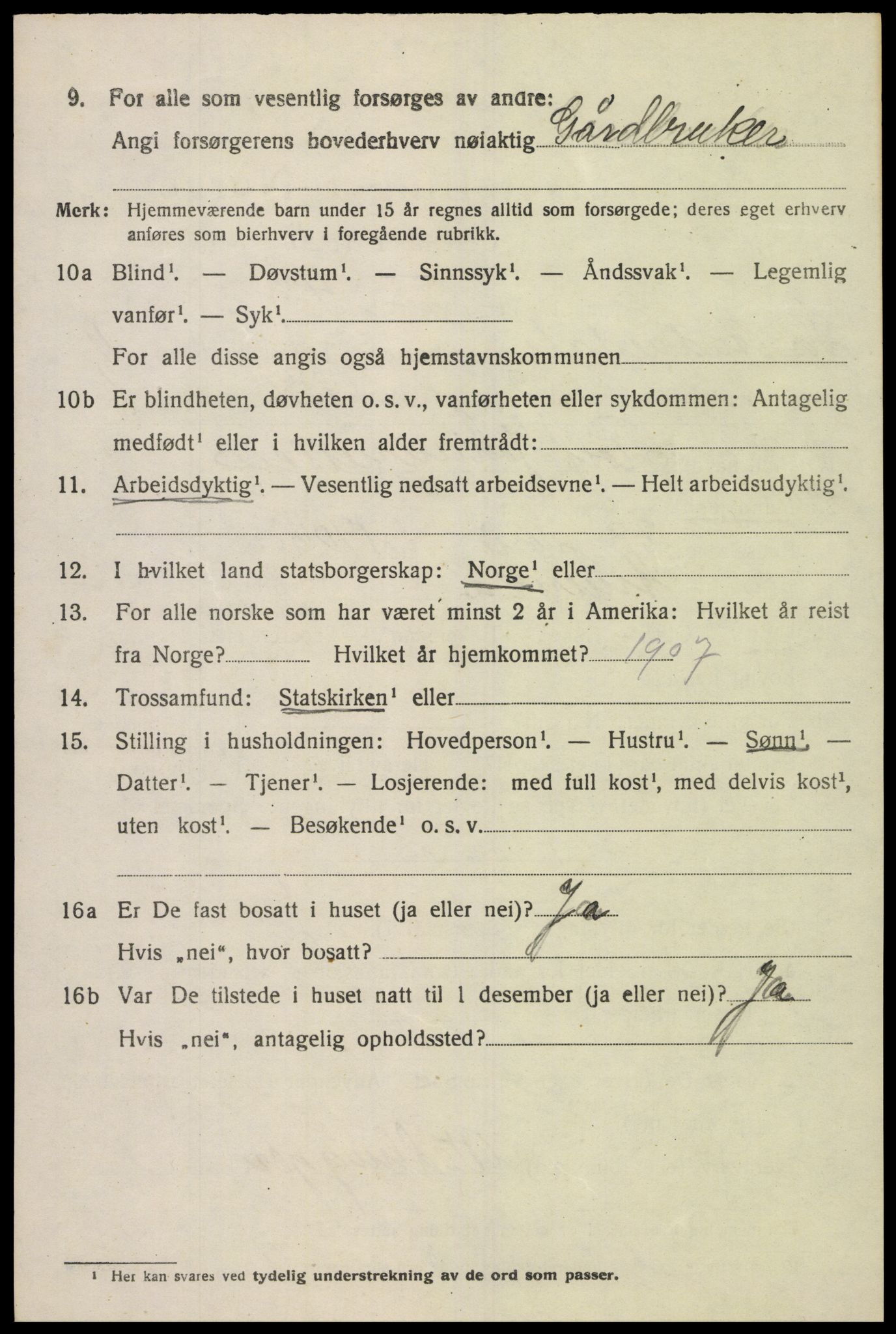 SAK, 1920 census for Sør-Audnedal, 1920, p. 4264