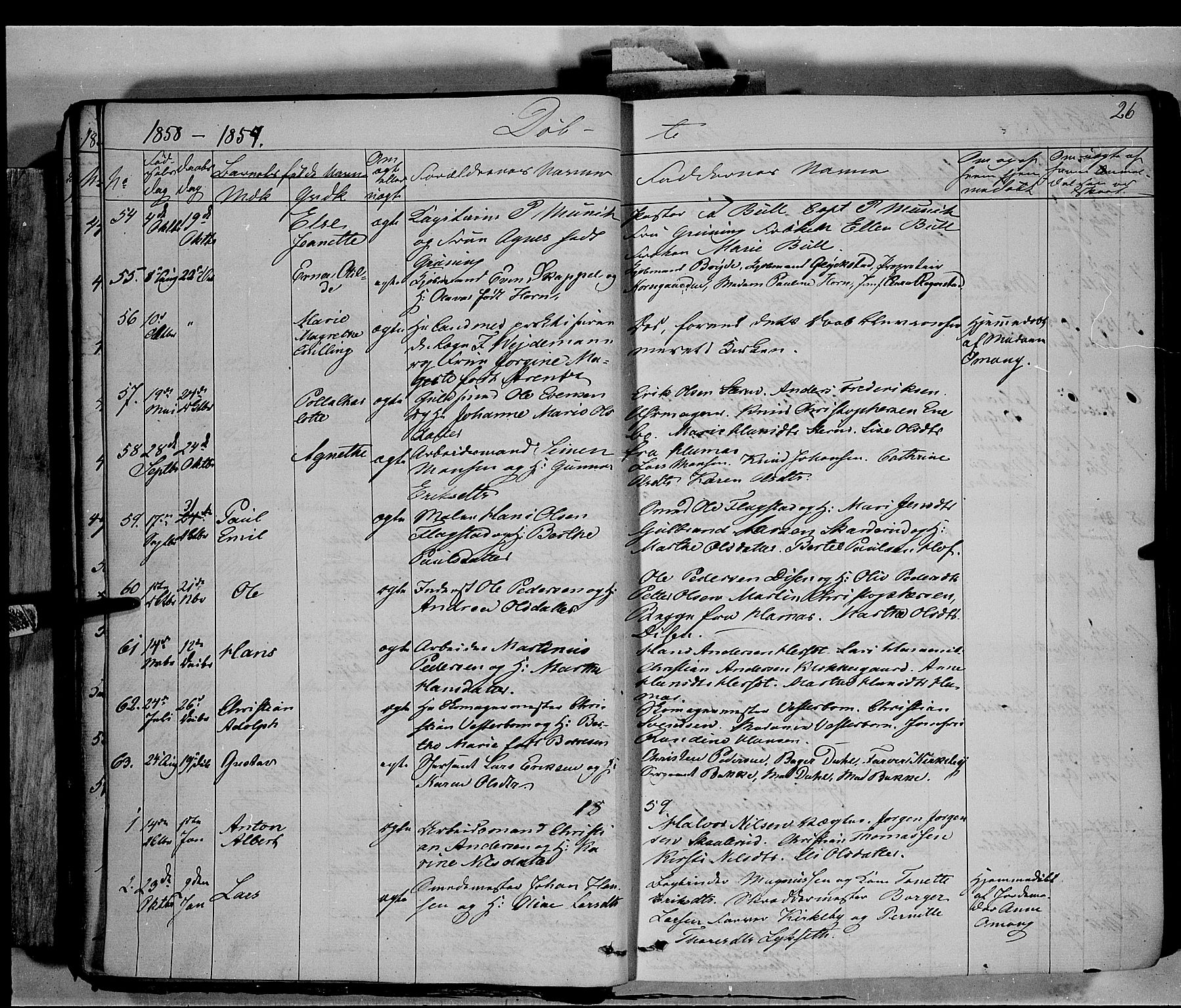 Vang prestekontor, Hedmark, SAH/PREST-008/H/Ha/Haa/L0011: Parish register (official) no. 11, 1852-1877, p. 26