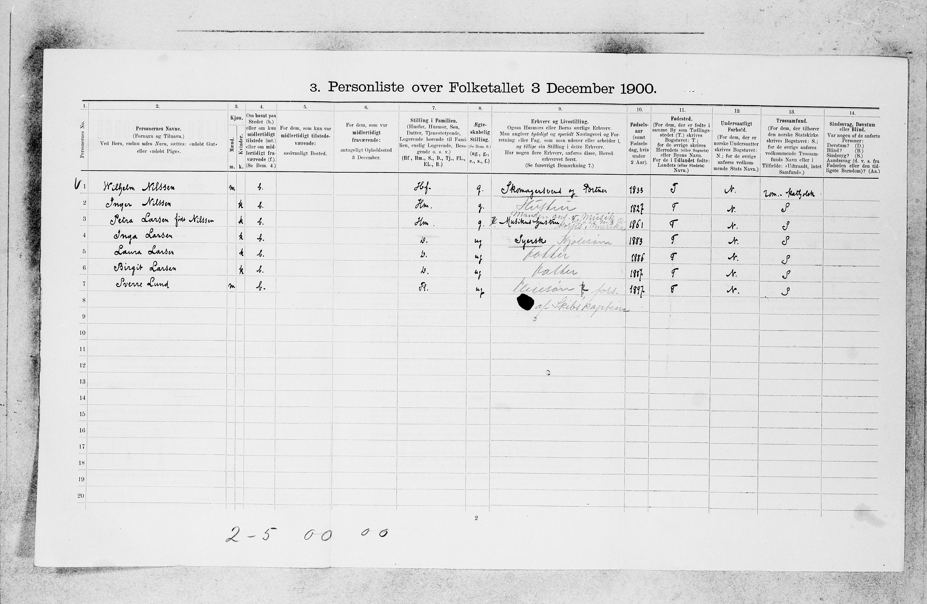 SAB, 1900 census for Bergen, 1900, p. 29751