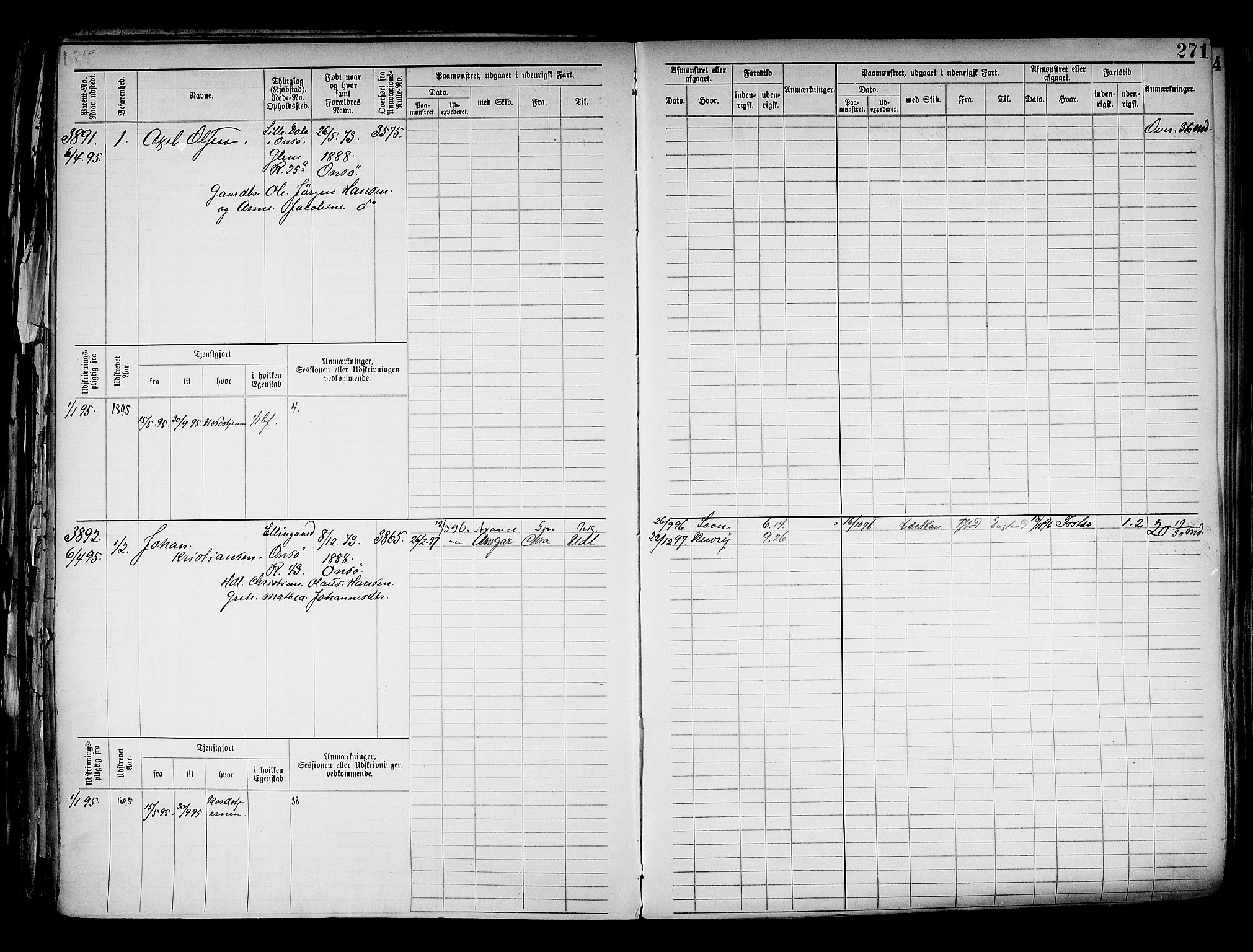 Fredrikstad mønstringskontor, AV/SAO-A-10569b/F/Fc/Fcb/L0015: Hovedrulle, 1892, p. 284