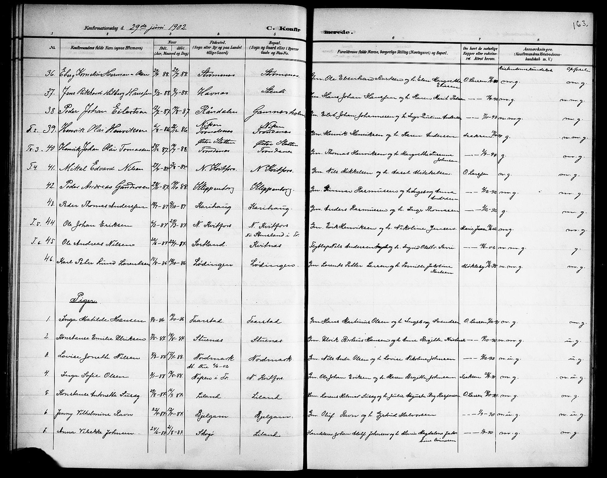 Ministerialprotokoller, klokkerbøker og fødselsregistre - Nordland, AV/SAT-A-1459/863/L0915: Parish register (copy) no. 863C05, 1898-1907, p. 163