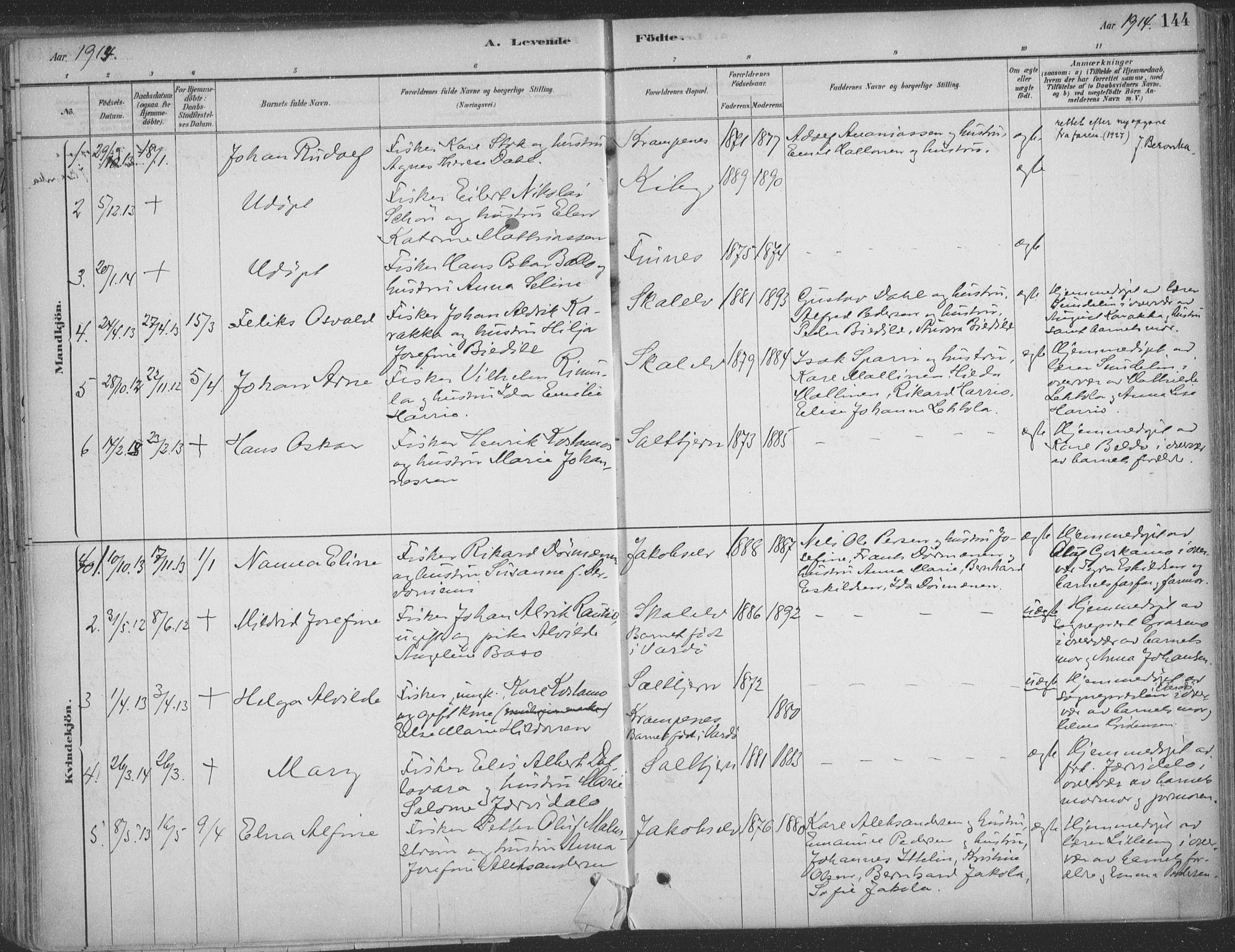 Vadsø sokneprestkontor, SATØ/S-1325/H/Ha/L0009kirke: Parish register (official) no. 9, 1881-1917, p. 144