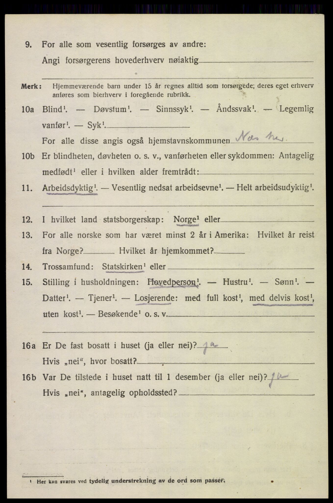 SAK, 1920 census for Nes (V-A), 1920, p. 5423
