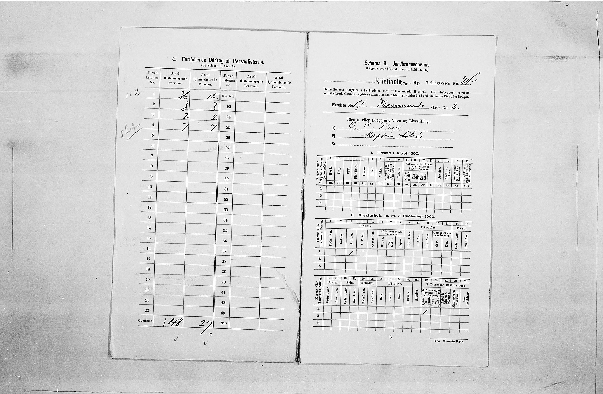 SAO, 1900 census for Kristiania, 1900, p. 113601