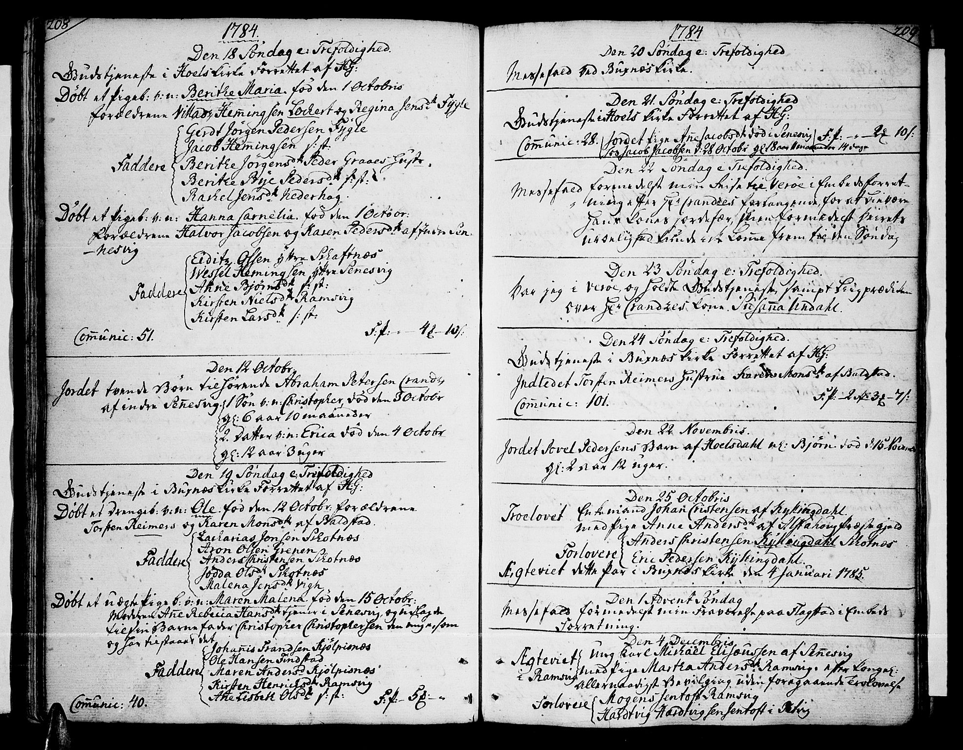 Ministerialprotokoller, klokkerbøker og fødselsregistre - Nordland, SAT/A-1459/881/L1149: Parish register (official) no. 881A02, 1773-1793, p. 208-209