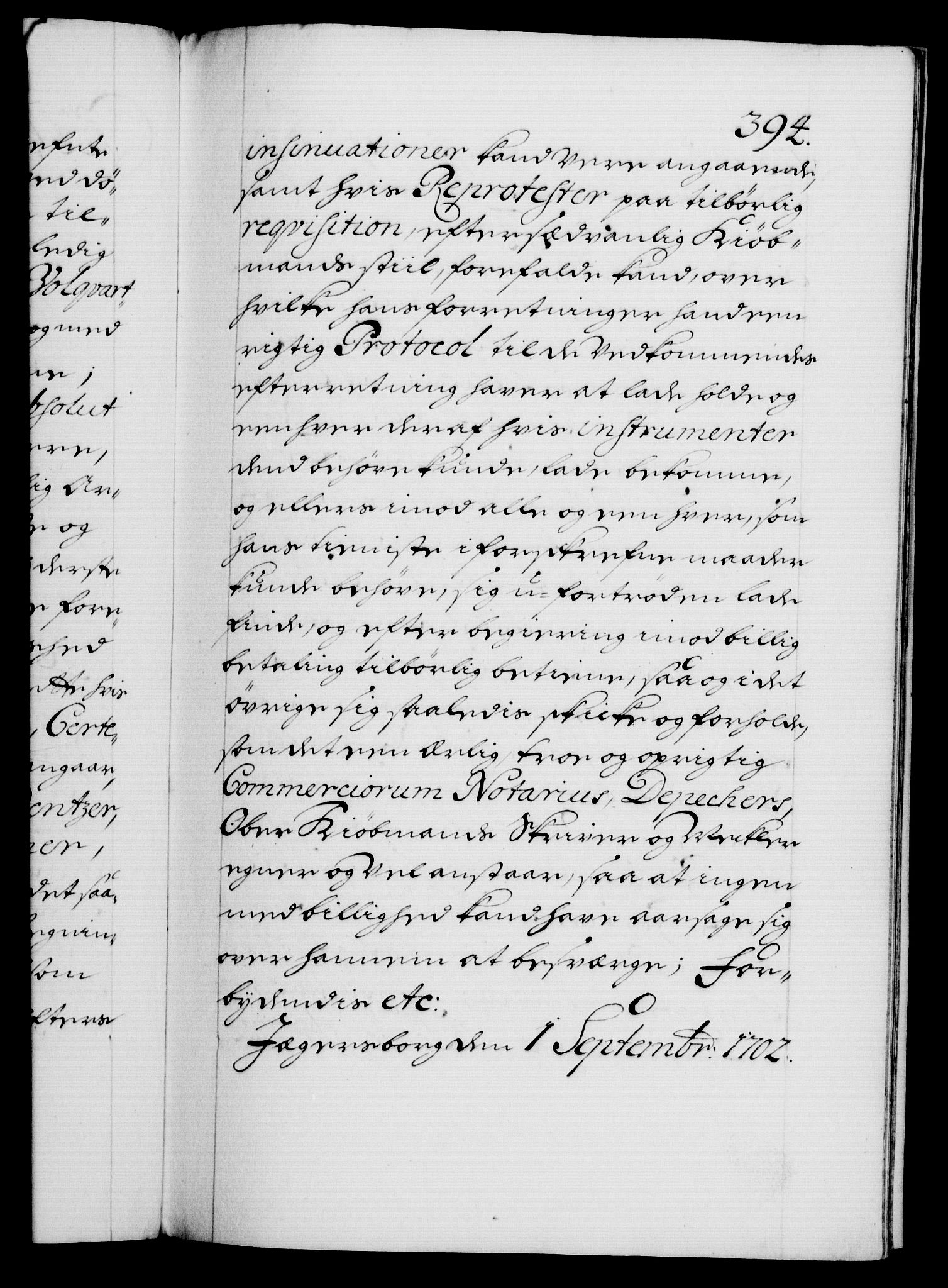 Danske Kanselli 1572-1799, AV/RA-EA-3023/F/Fc/Fca/Fcaa/L0018: Norske registre, 1699-1703, p. 394a