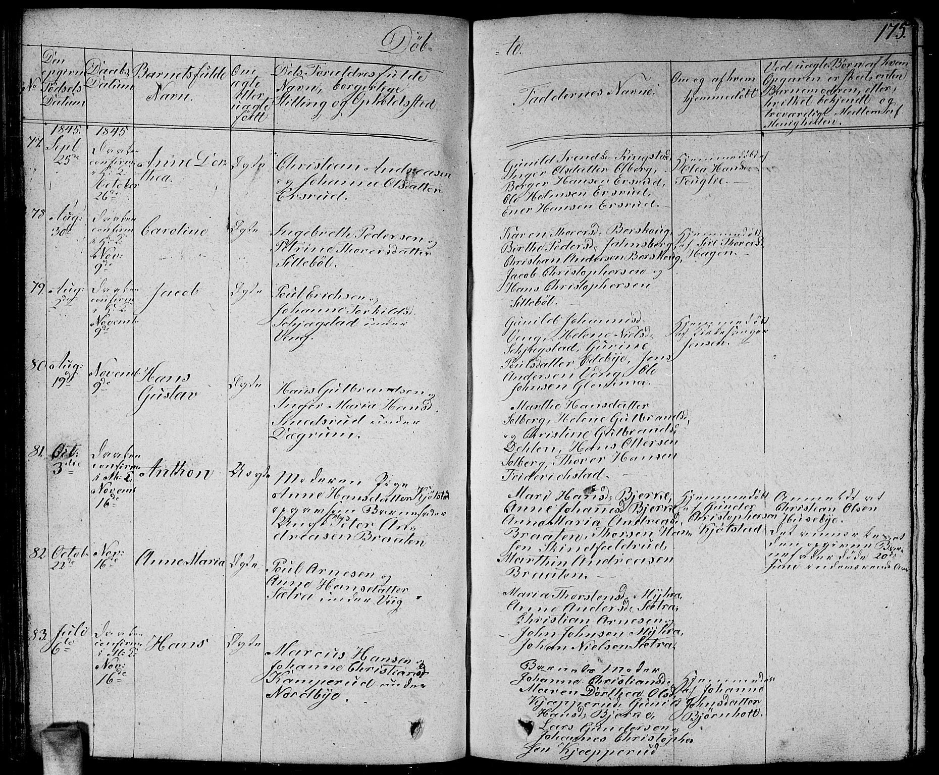 Enebakk prestekontor Kirkebøker, AV/SAO-A-10171c/G/Ga/L0003: Parish register (copy) no. I 3, 1833-1849, p. 175