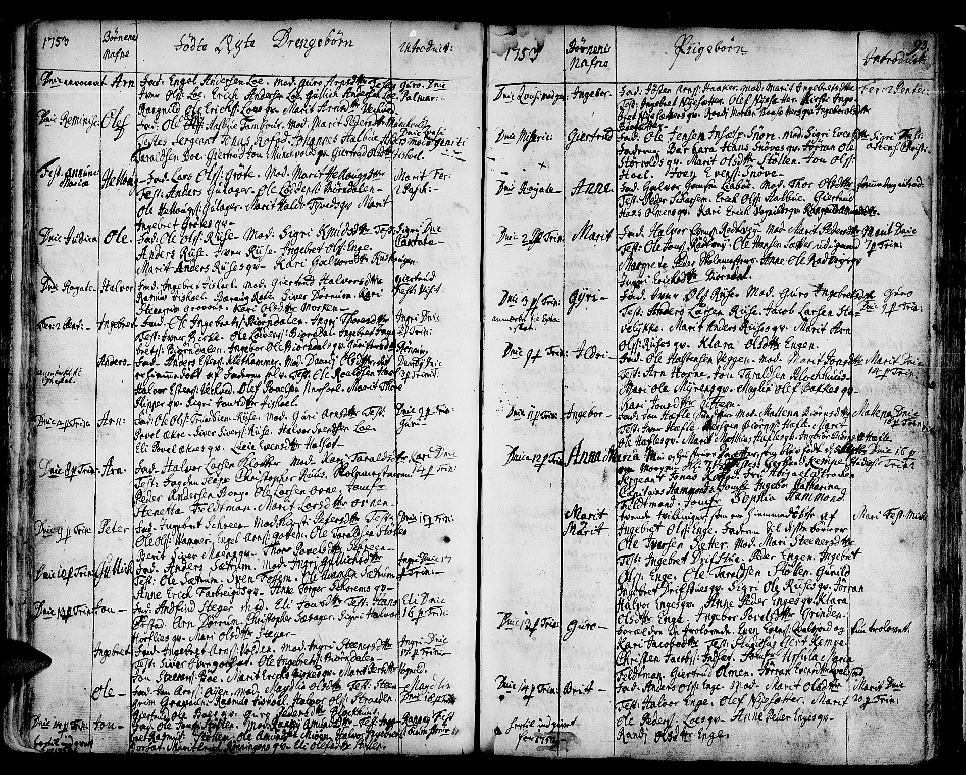 Ministerialprotokoller, klokkerbøker og fødselsregistre - Sør-Trøndelag, SAT/A-1456/678/L0891: Parish register (official) no. 678A01, 1739-1780, p. 93