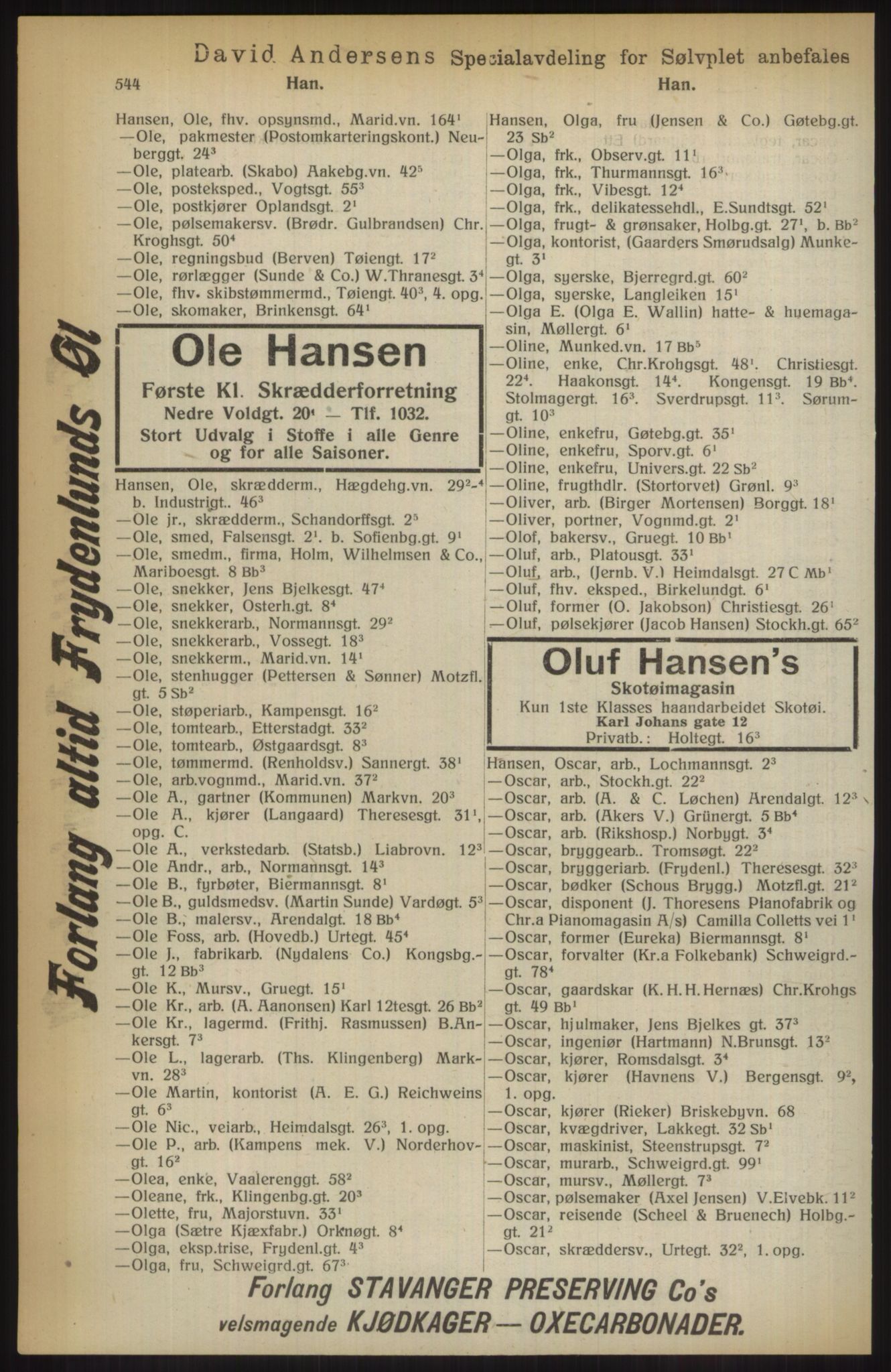Kristiania/Oslo adressebok, PUBL/-, 1914, p. 544