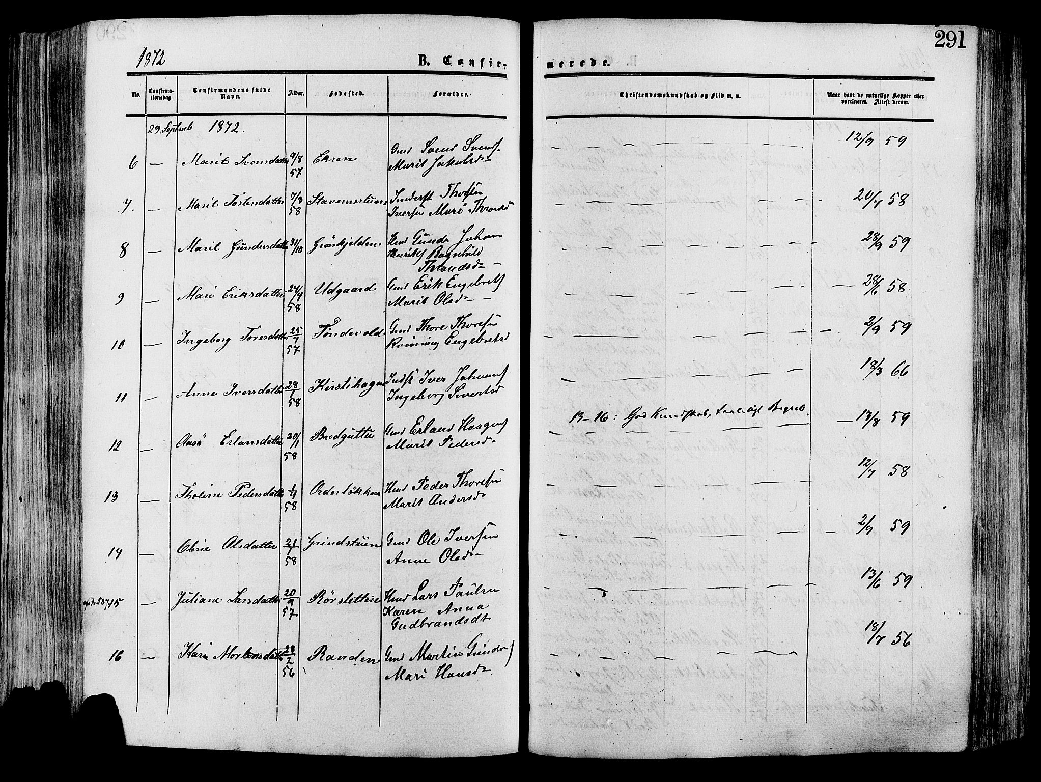 Lesja prestekontor, SAH/PREST-068/H/Ha/Haa/L0008: Parish register (official) no. 8, 1854-1880, p. 291