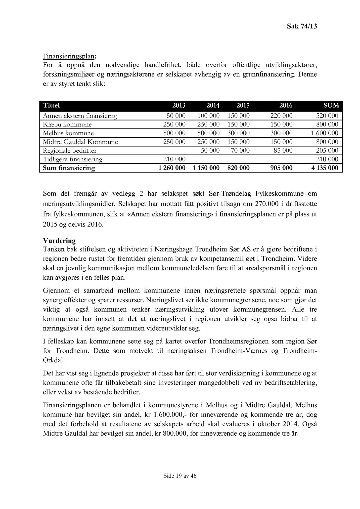 Klæbu Kommune, TRKO/KK/01-KS/L006: Kommunestyret - Møtedokumenter, 2013, p. 1390