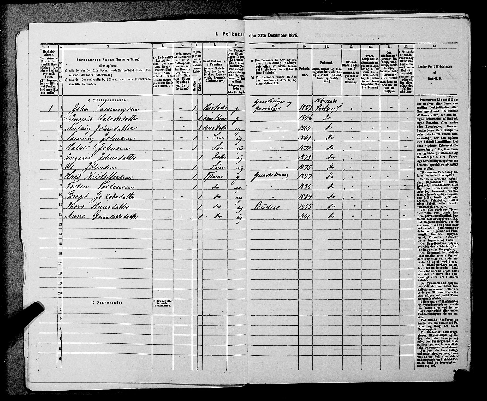 SAKO, 1875 census for 0823P Heddal, 1875, p. 579