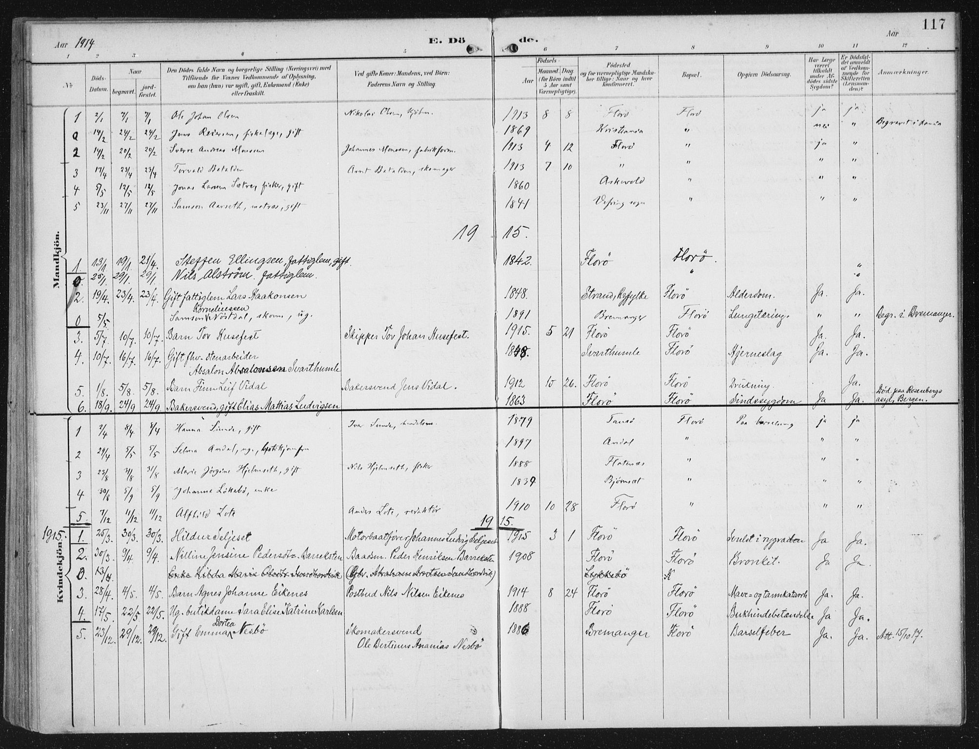 Kinn sokneprestembete, AV/SAB-A-80801/H/Haa/Haac/L0002: Parish register (official) no. C 2, 1895-1916, p. 117