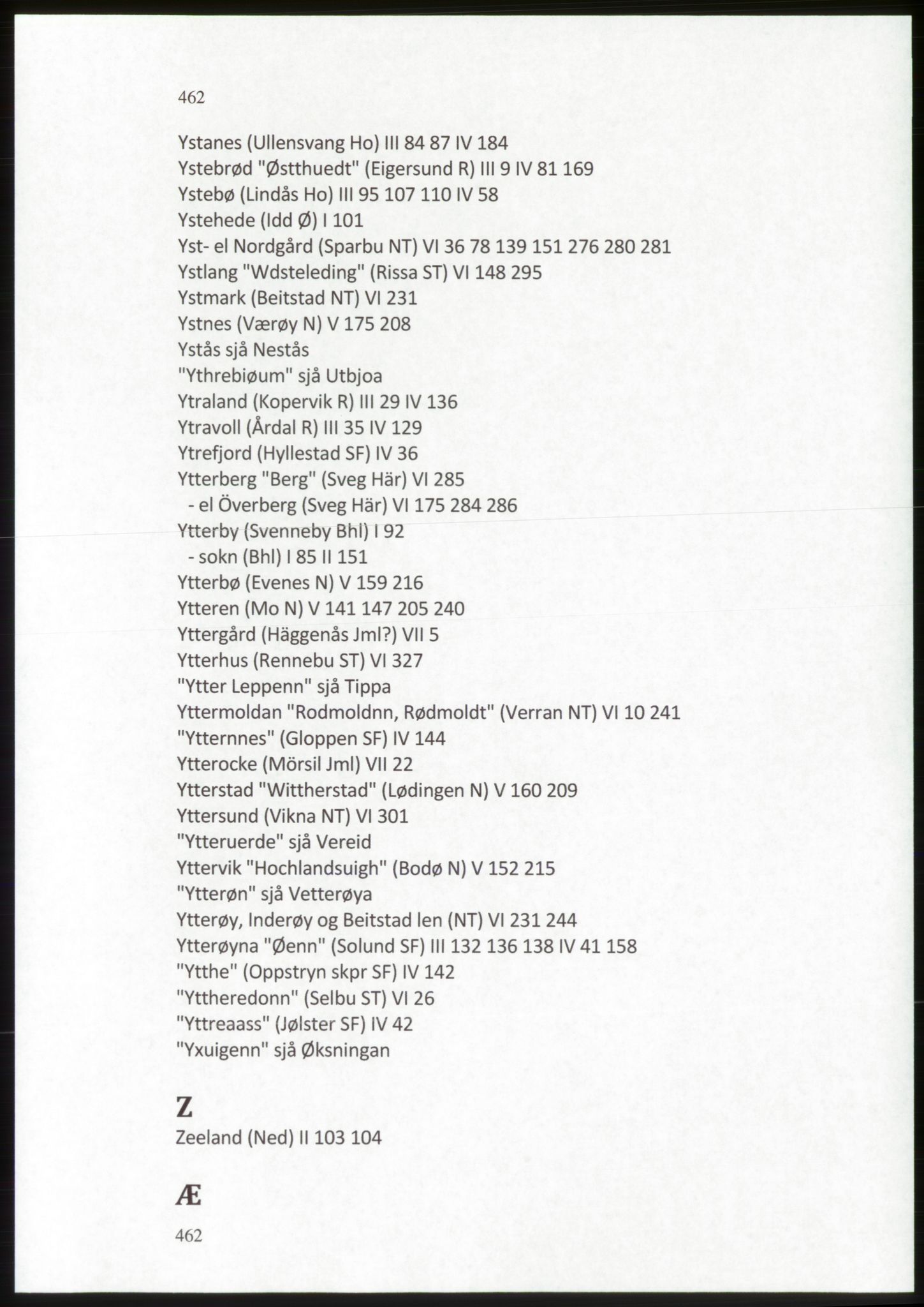 Publikasjoner utgitt av Arkivverket, PUBL/PUBL-001/C/0009: Stedsnavnregister, 1548-1567, p. 462