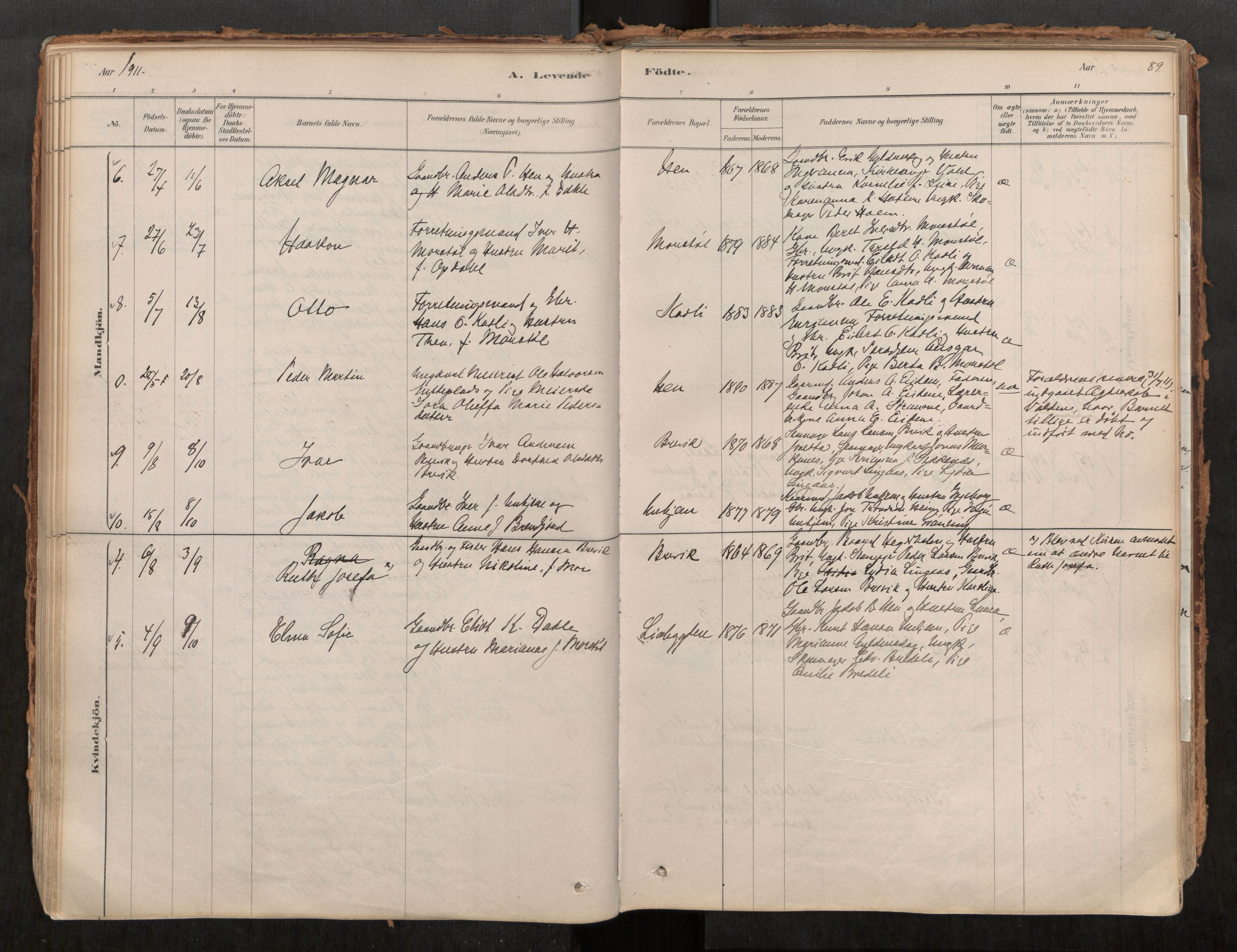 Ministerialprotokoller, klokkerbøker og fødselsregistre - Møre og Romsdal, AV/SAT-A-1454/545/L0594: Parish register (official) no. 545A03, 1878-1920, p. 89