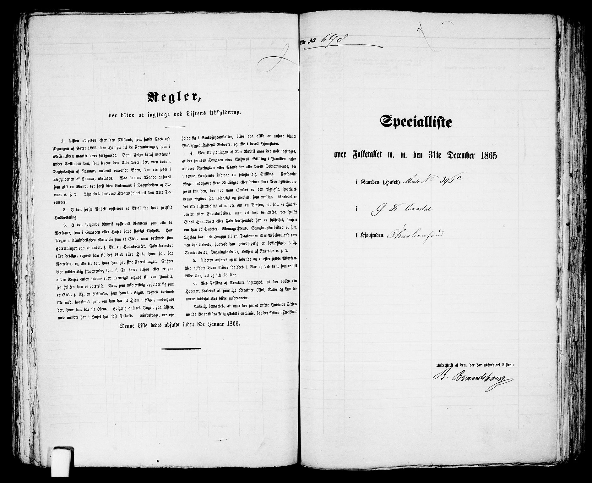 RA, 1865 census for Kristiansand, 1865, p. 1431