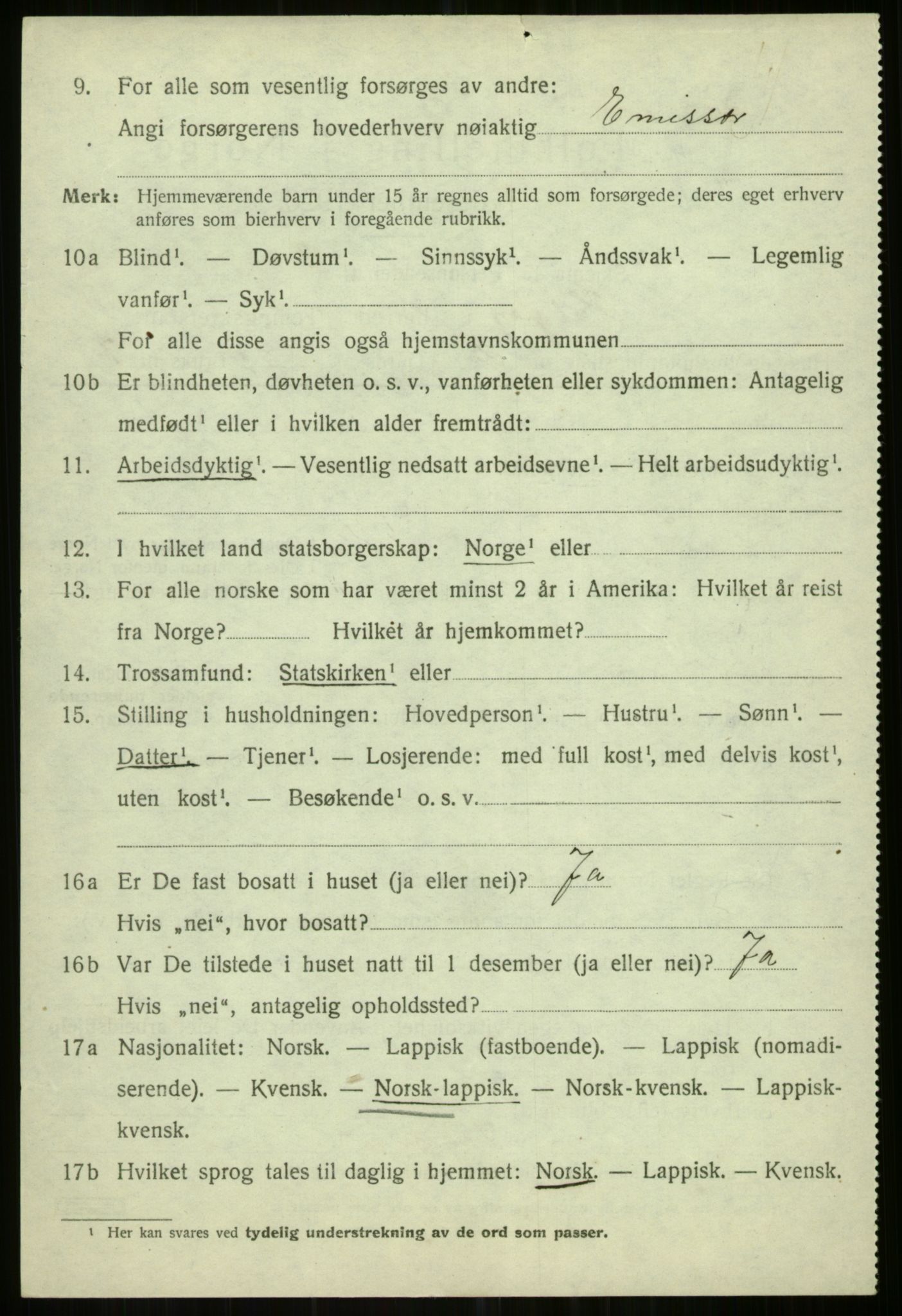 SATØ, 1920 census for Helgøy, 1920, p. 1150