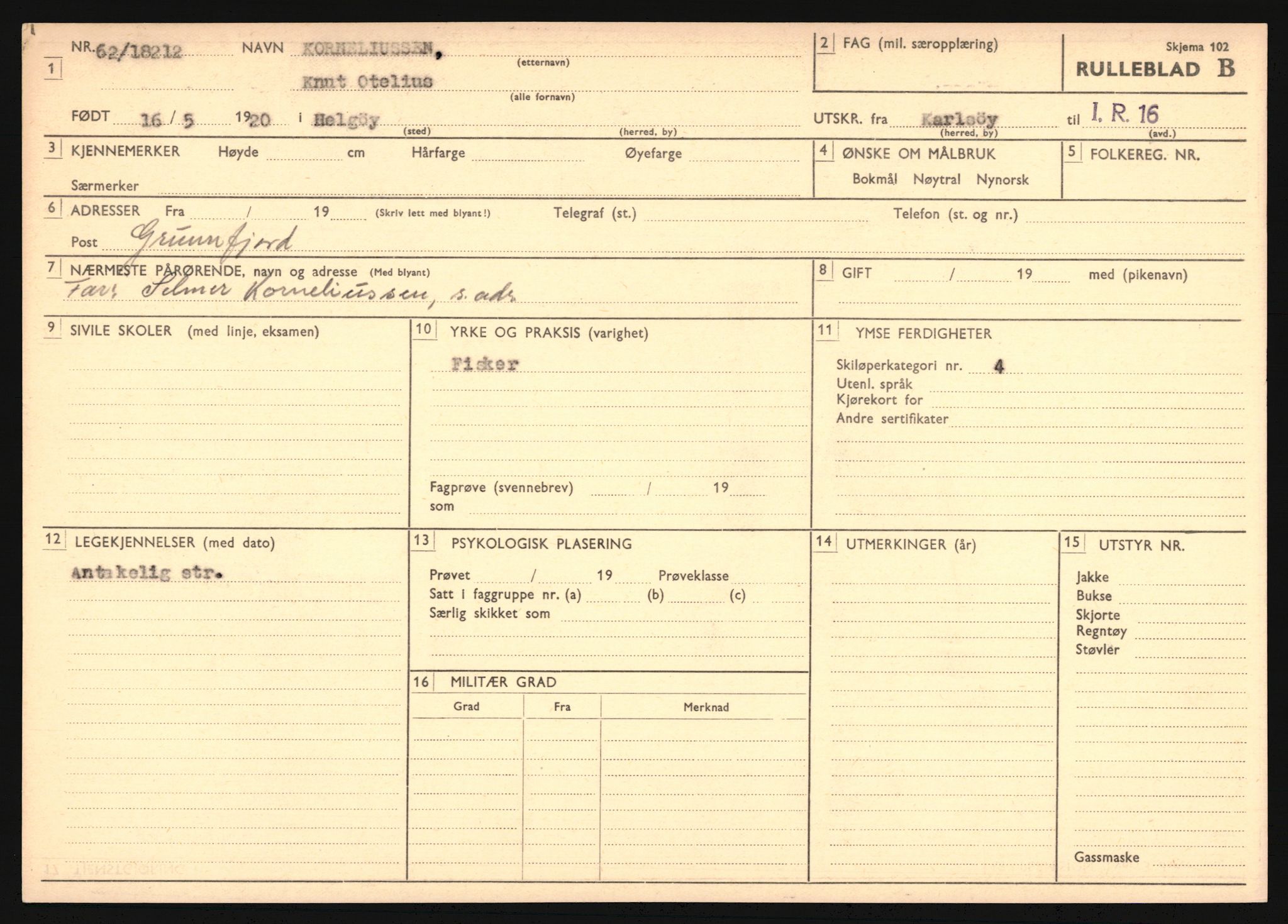 Forsvaret, Troms infanteriregiment nr. 16, AV/RA-RAFA-3146/P/Pa/L0024/0002: Rulleblad / Rulleblad for regimentets menige mannskaper, årsklasse 1941, 1941, p. 258