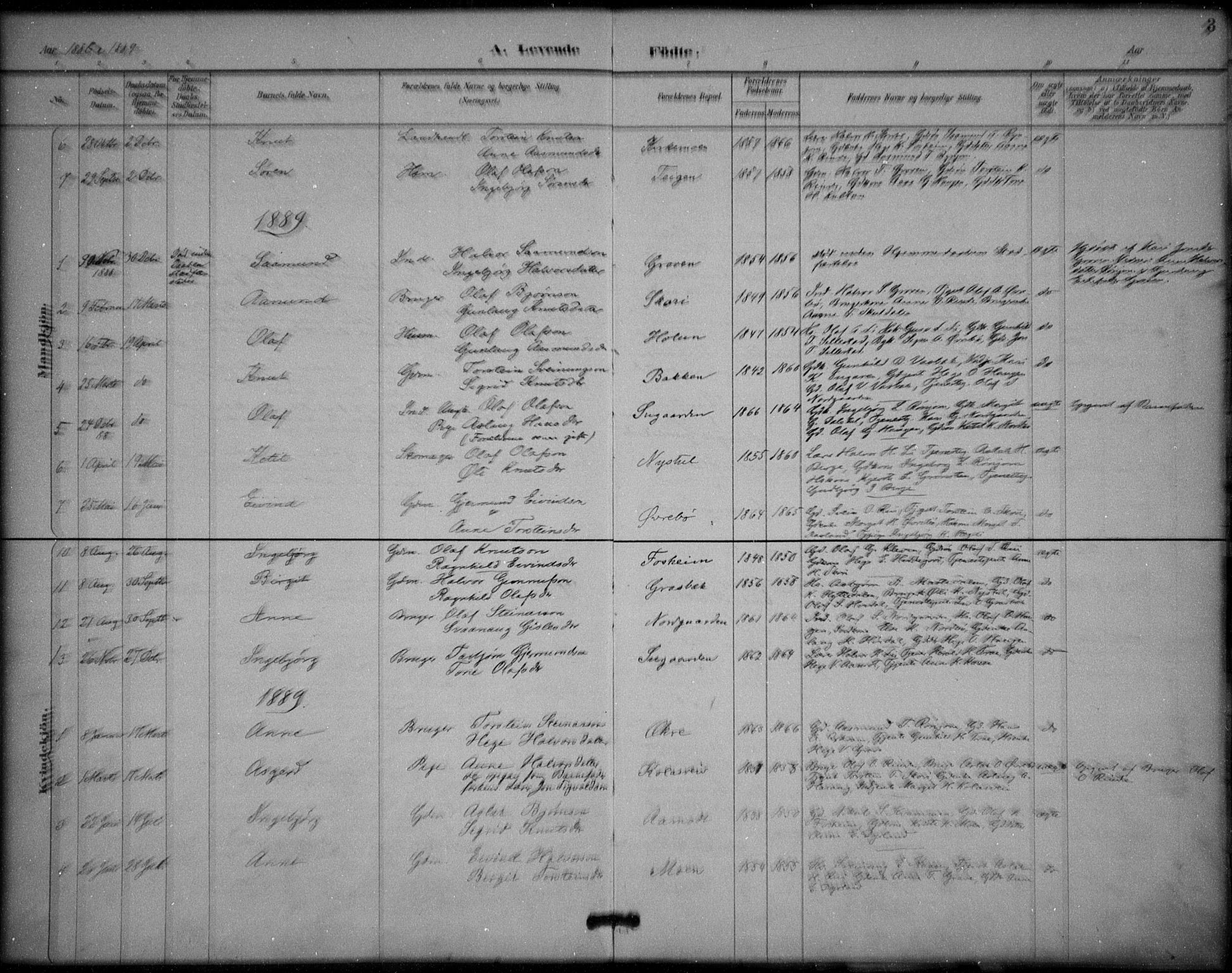 Seljord kirkebøker, SAKO/A-20/F/Fc/L0002: Parish register (official) no. III 2, 1887-1920, p. 3