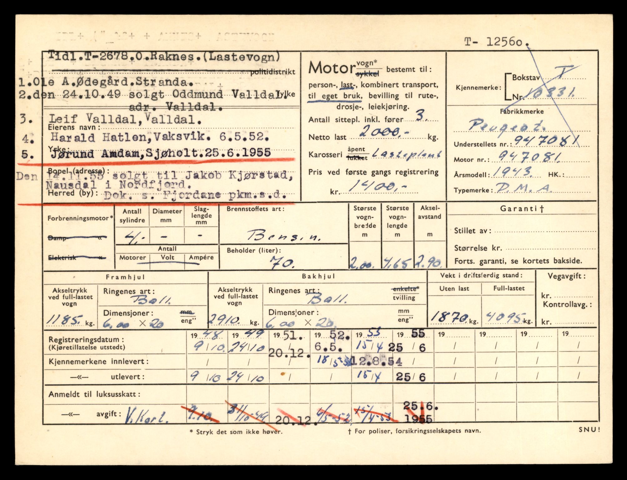 Møre og Romsdal vegkontor - Ålesund trafikkstasjon, AV/SAT-A-4099/F/Fe/L0034: Registreringskort for kjøretøy T 12500 - T 12652, 1927-1998, p. 1108