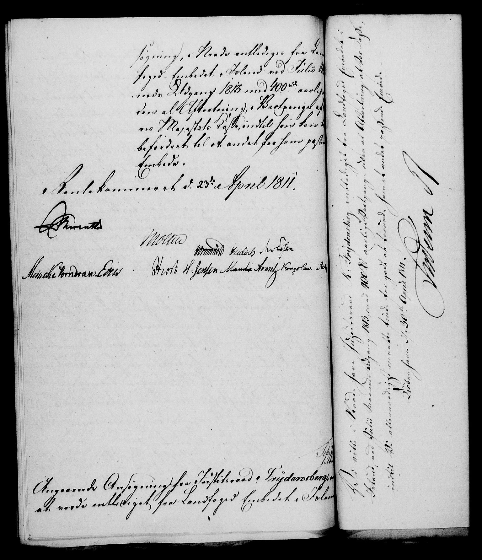 Rentekammeret, Kammerkanselliet, RA/EA-3111/G/Gf/Gfa/L0093: Norsk relasjons- og resolusjonsprotokoll (merket RK 52.93), 1811, p. 210