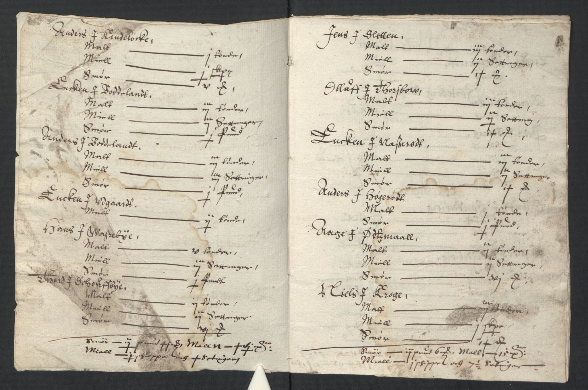 Stattholderembetet 1572-1771, AV/RA-EA-2870/Ek/L0007/0001: Jordebøker til utlikning av rosstjeneste 1624-1626: / Adelsjordebøker, 1624-1625, p. 43