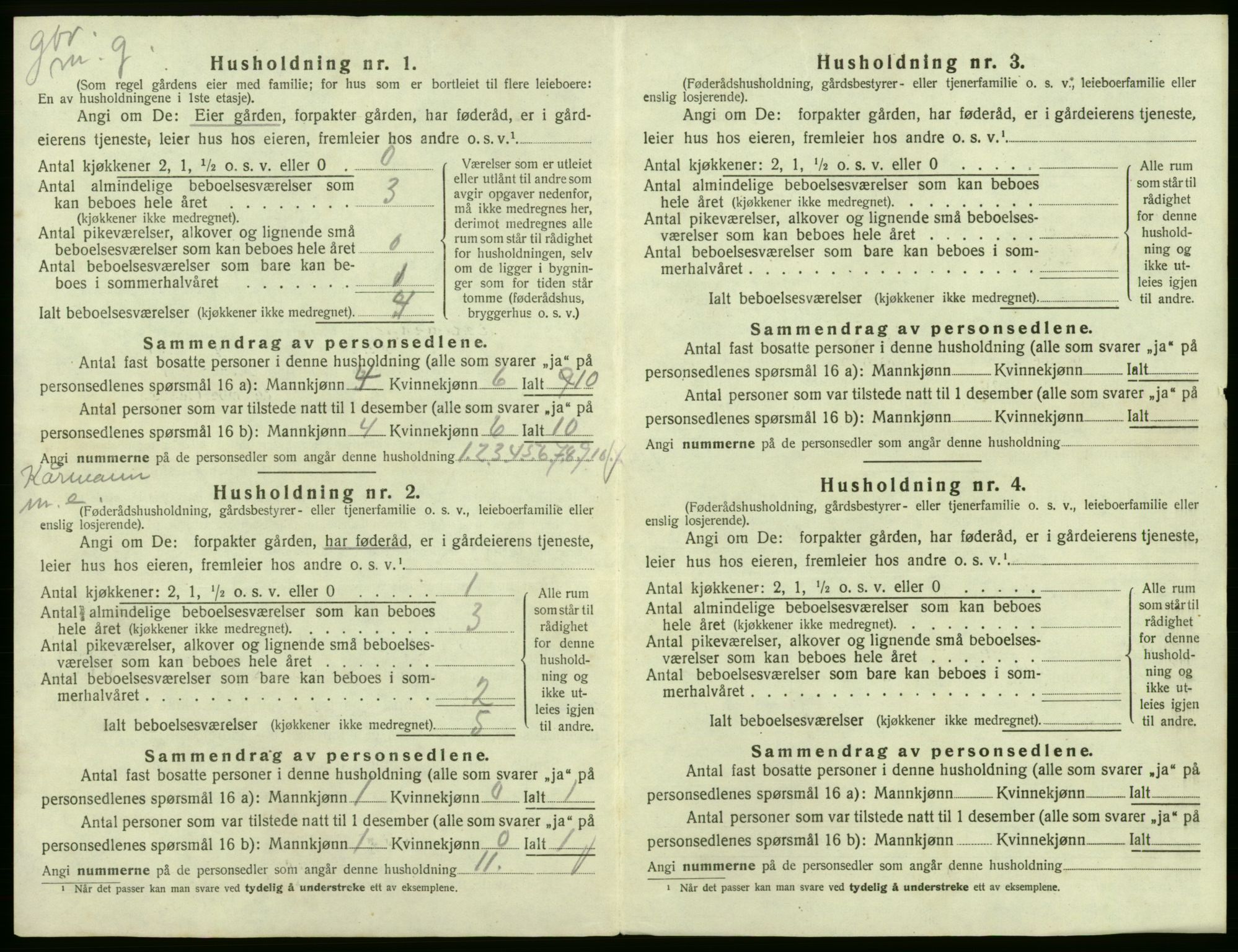 SAB, 1920 census for Ullensvang, 1920, p. 775