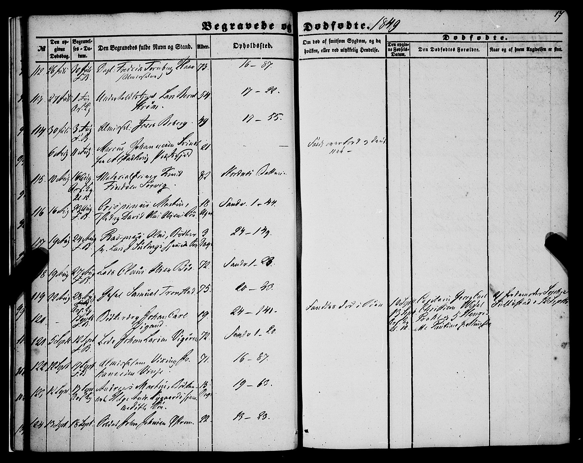 Korskirken sokneprestembete, AV/SAB-A-76101/H/Haa: Parish register (official) no. E 2, 1848-1862, p. 17